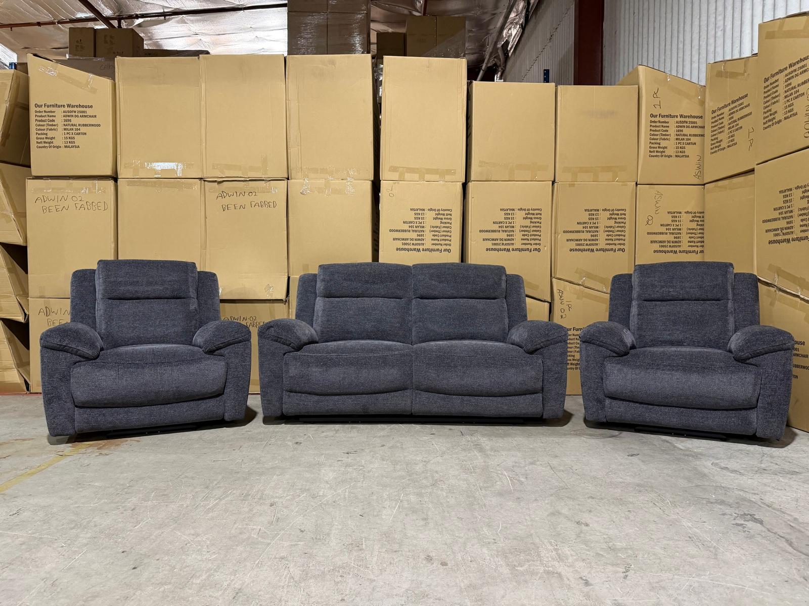 Pilot 2+1+1 Electric Recliners in Licorice