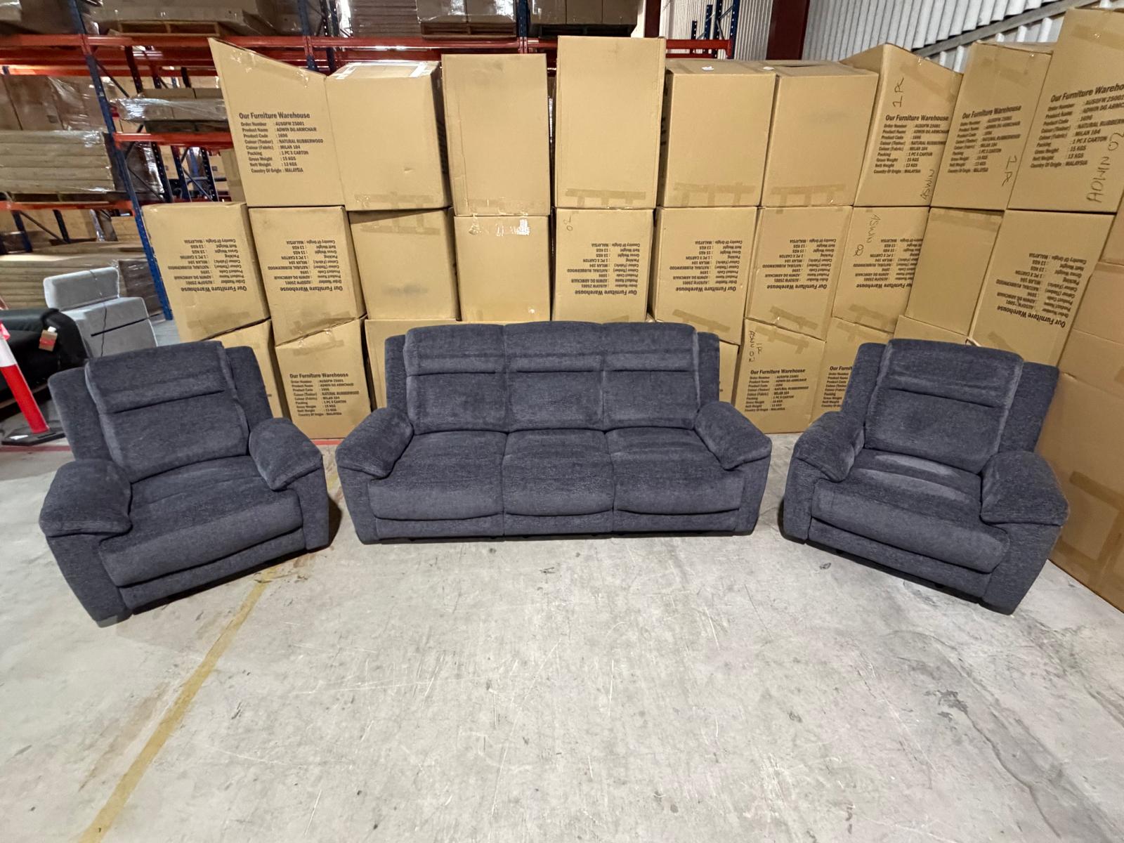 Pilot 3+1+1 Manual Recliners in Licorice