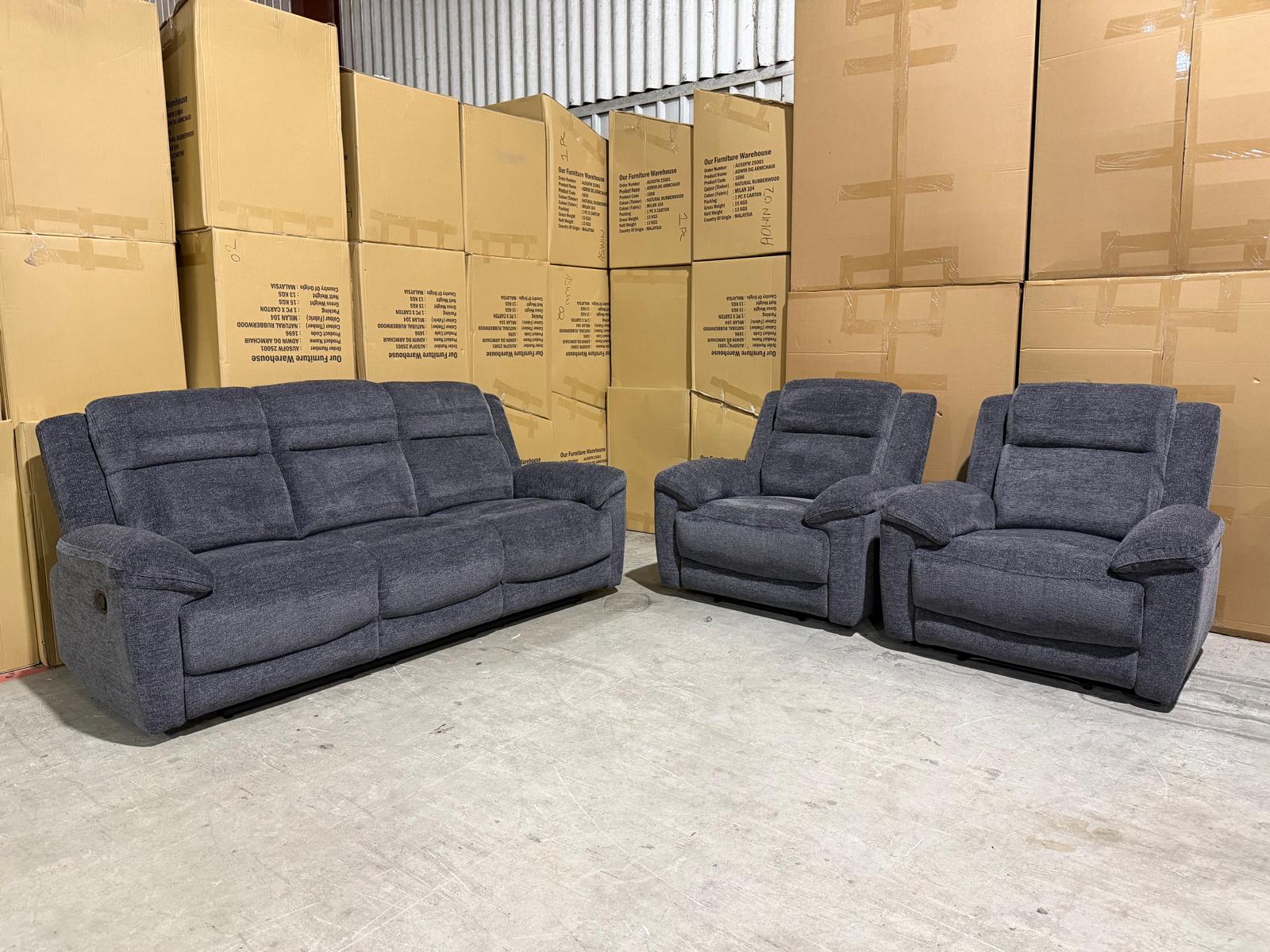 Pilot 3+1+1 Manual Recliners in Licorice