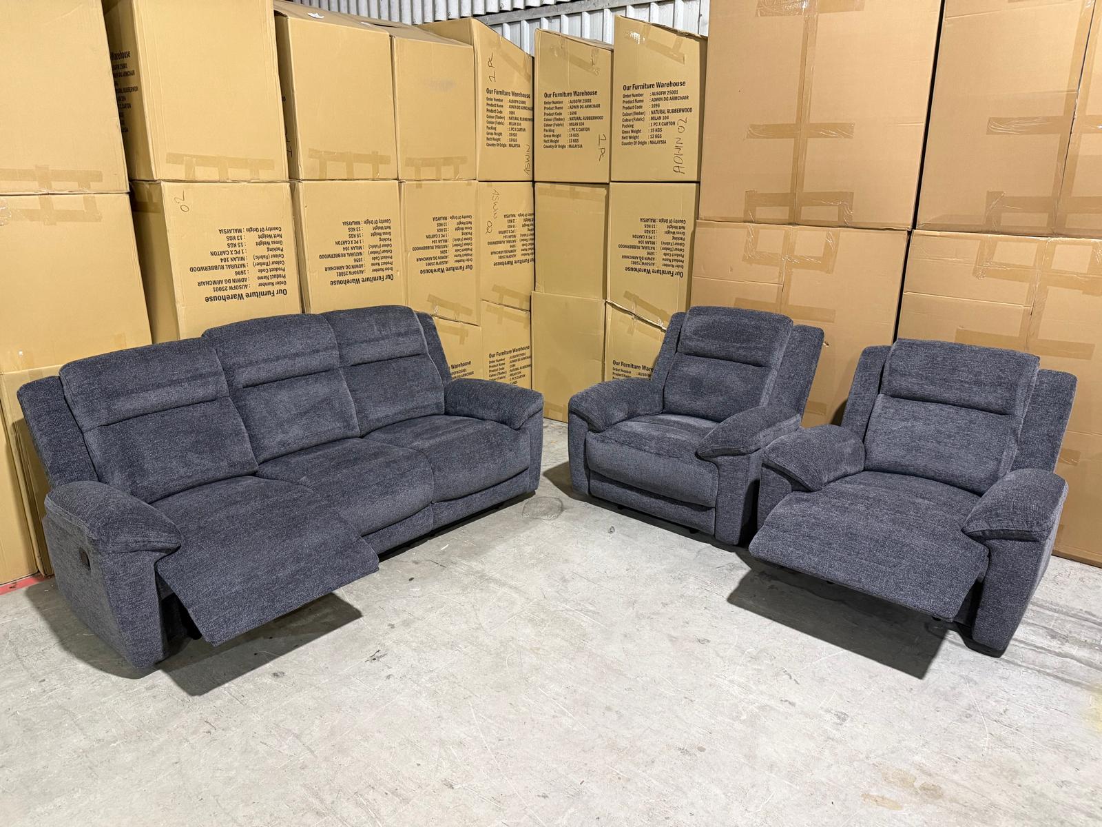 Pilot 3+1+1 Manual Recliners in Licorice