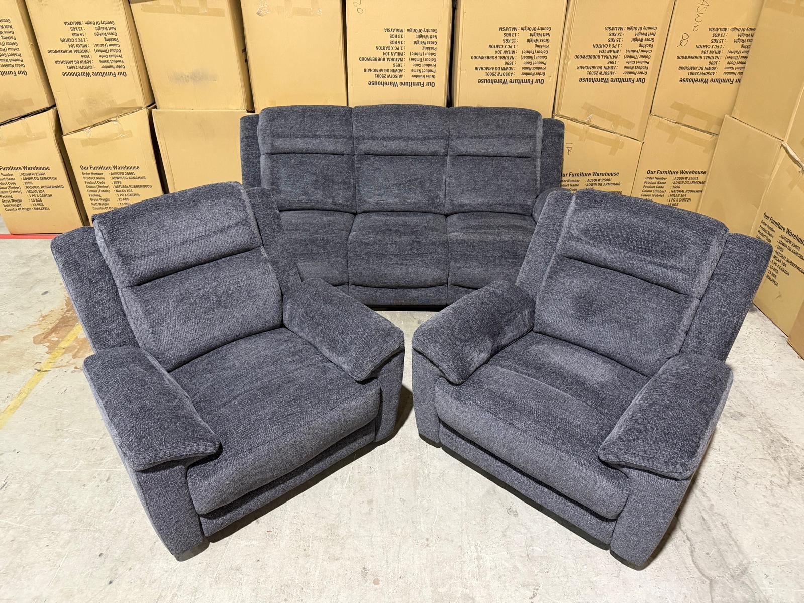 Pilot 3+1+1 Manual Recliners in Licorice