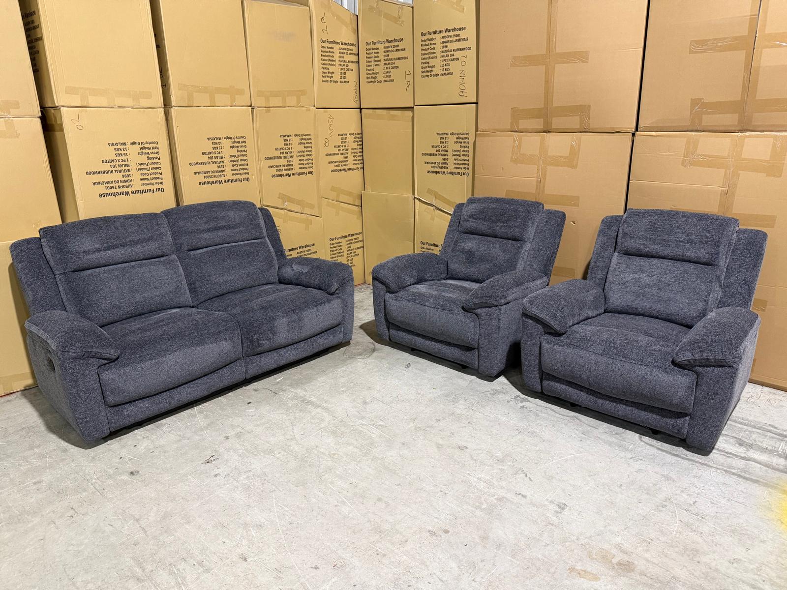Pilot 2+1+1 Manual Recliners In Licorice