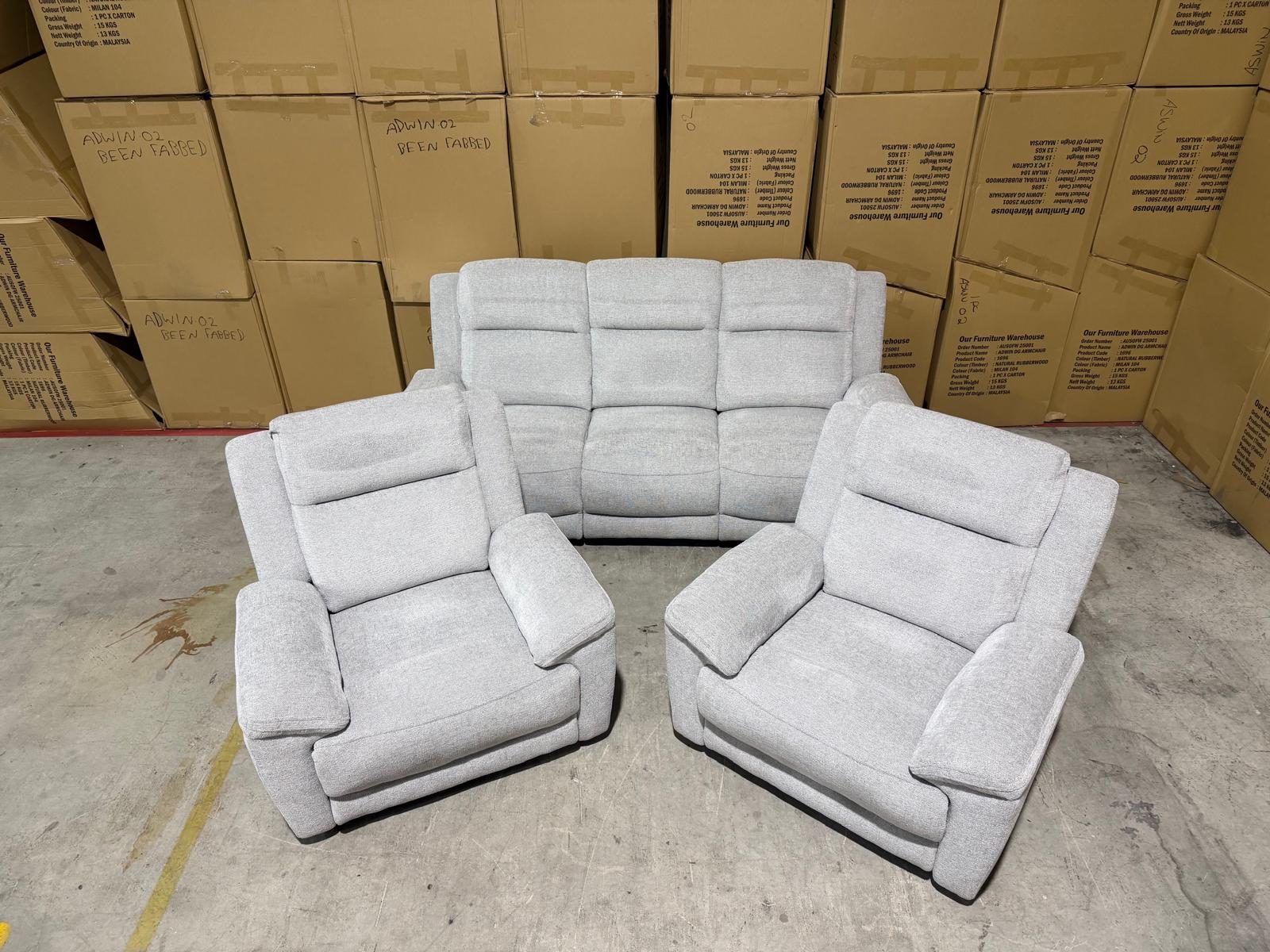 Pilot 3+1+1 Manual Recliners in Fifty Shade