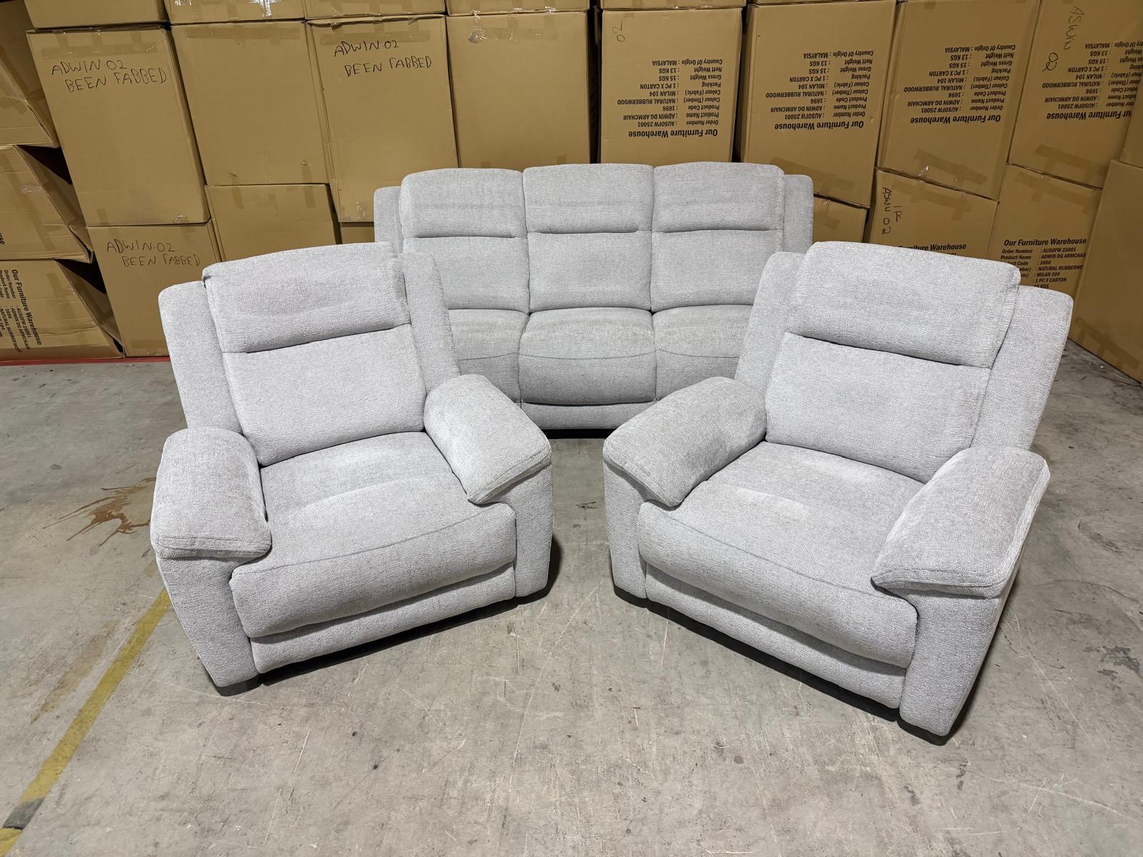 Pilot 3+1+1 Manual Recliners in Fifty Shade