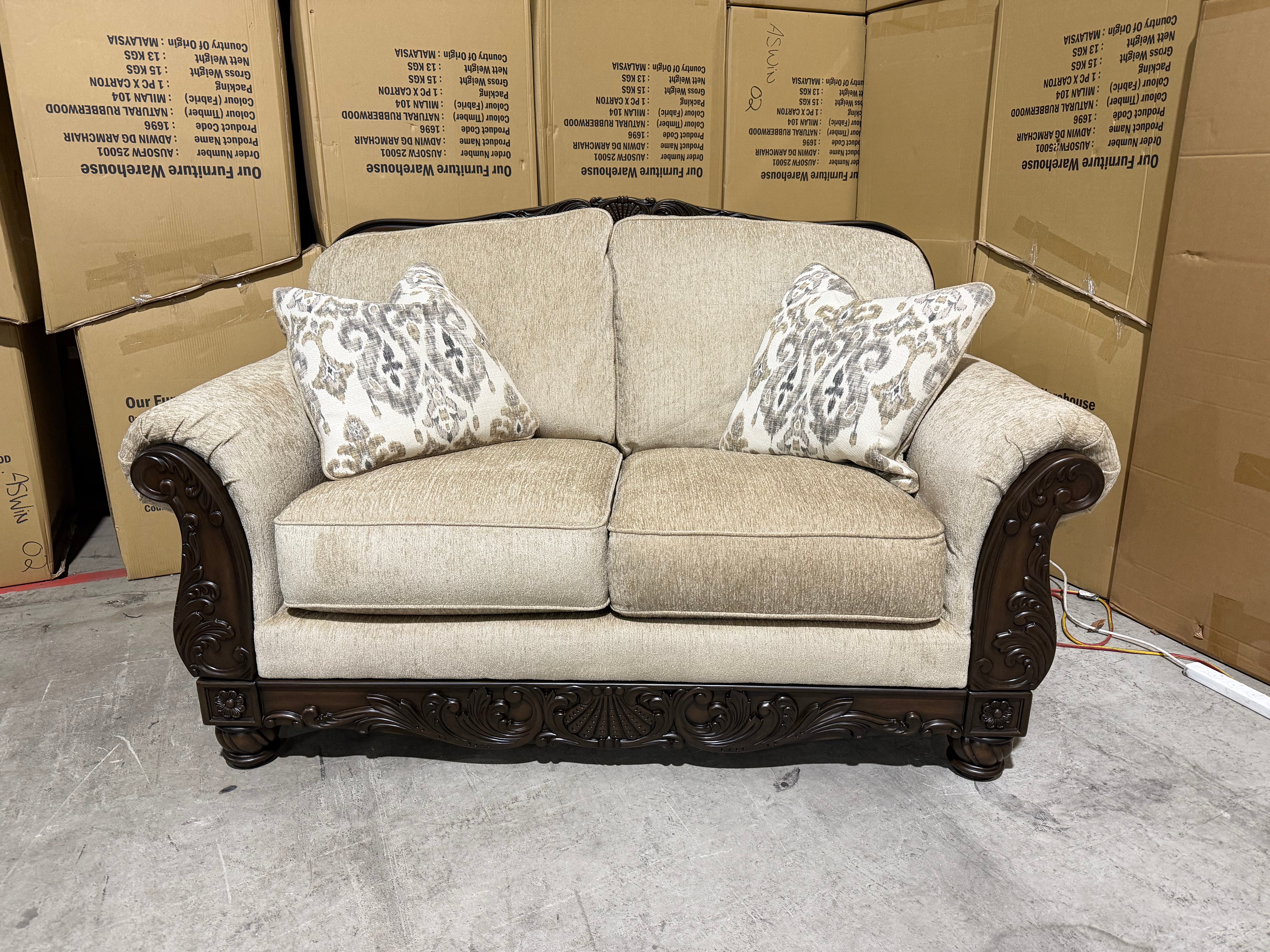 Stirling 2 Seater Sofa Including Scatter Cushions in Taupe