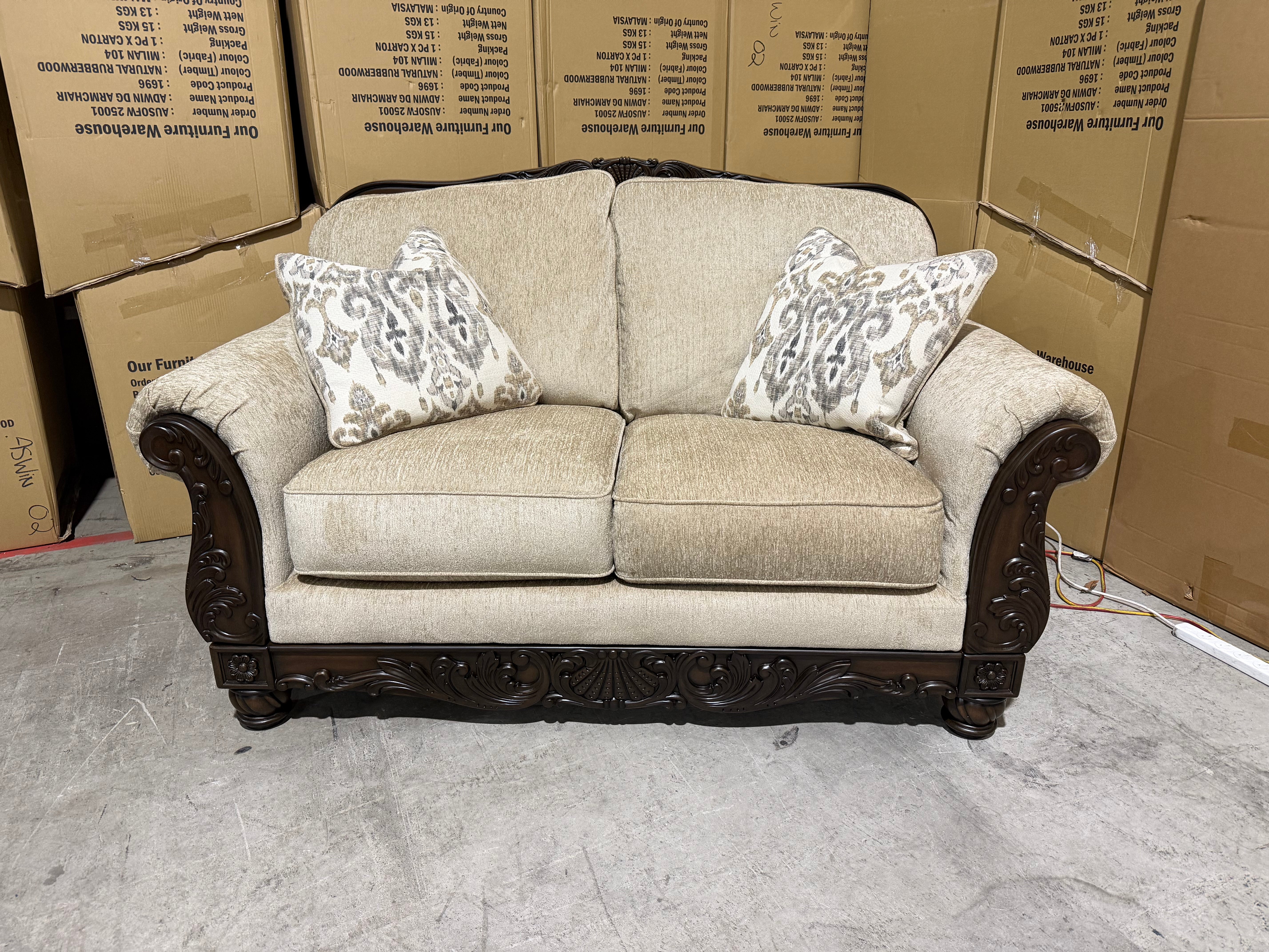 Stirling 2 Seater Sofa Including Scatter Cushions in Taupe