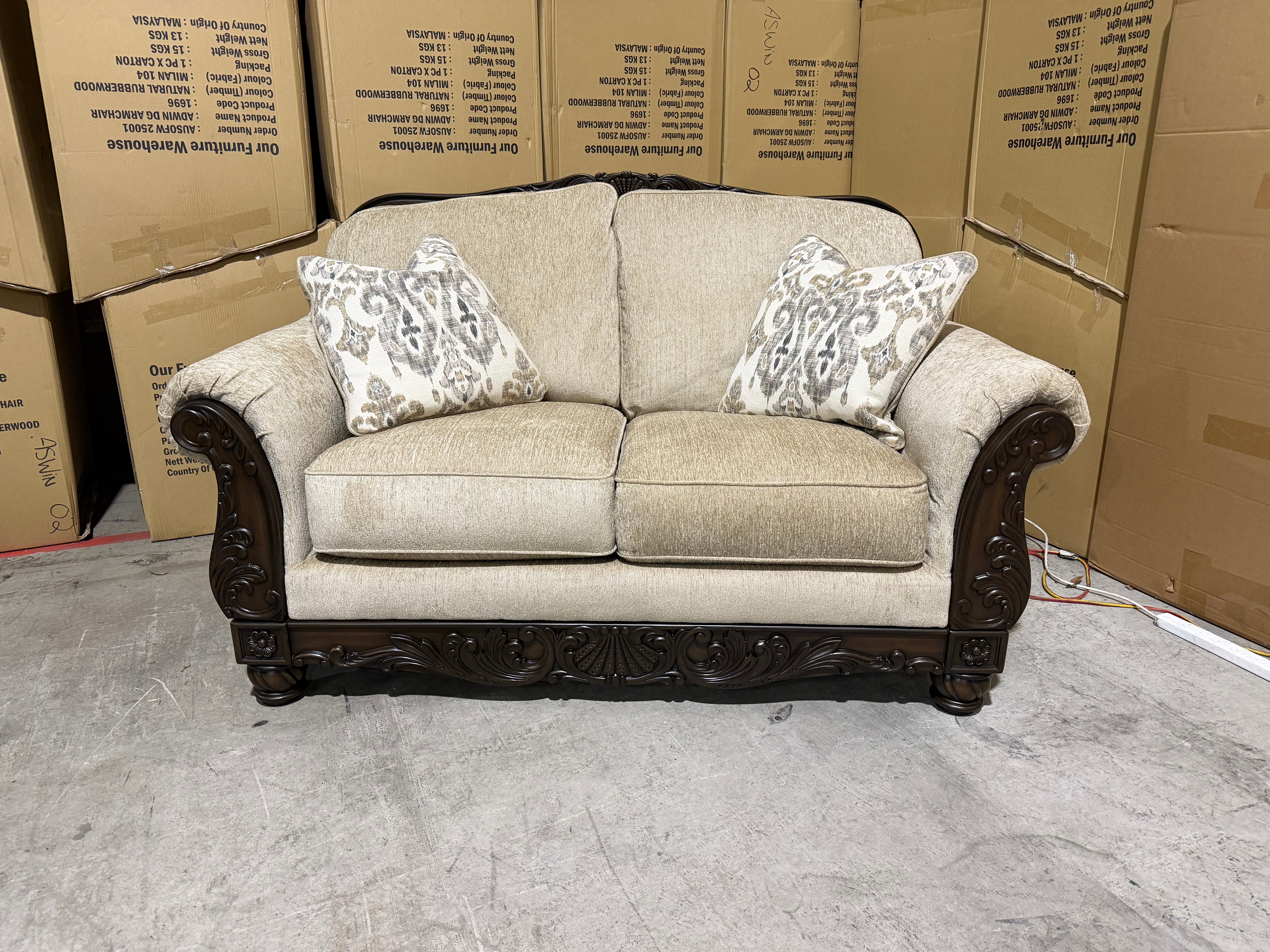 Stirling 2 Seater Sofa Including Scatter Cushions in Taupe