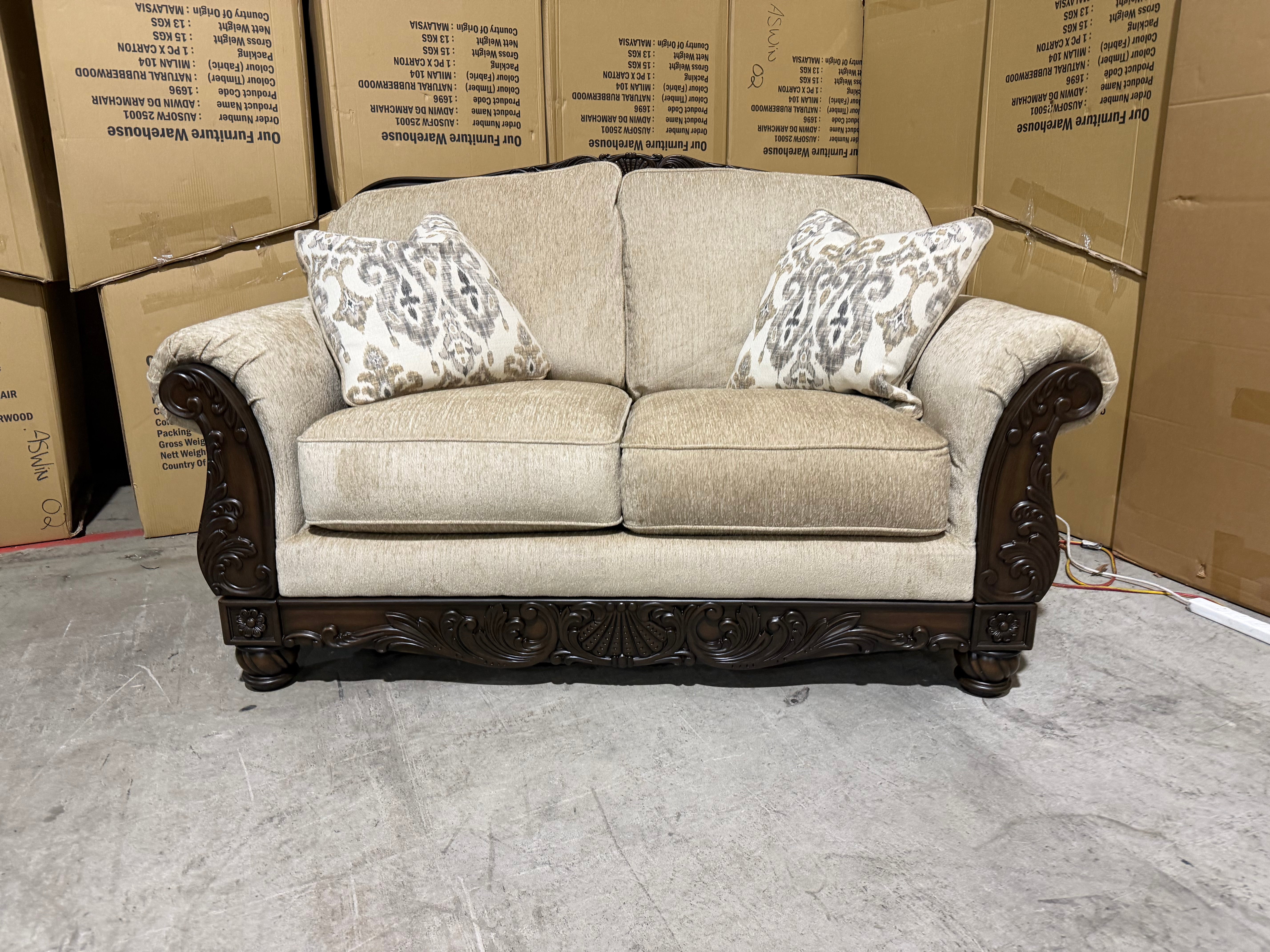 Stirling 2 Seater Sofa Including Scatter Cushions in Taupe