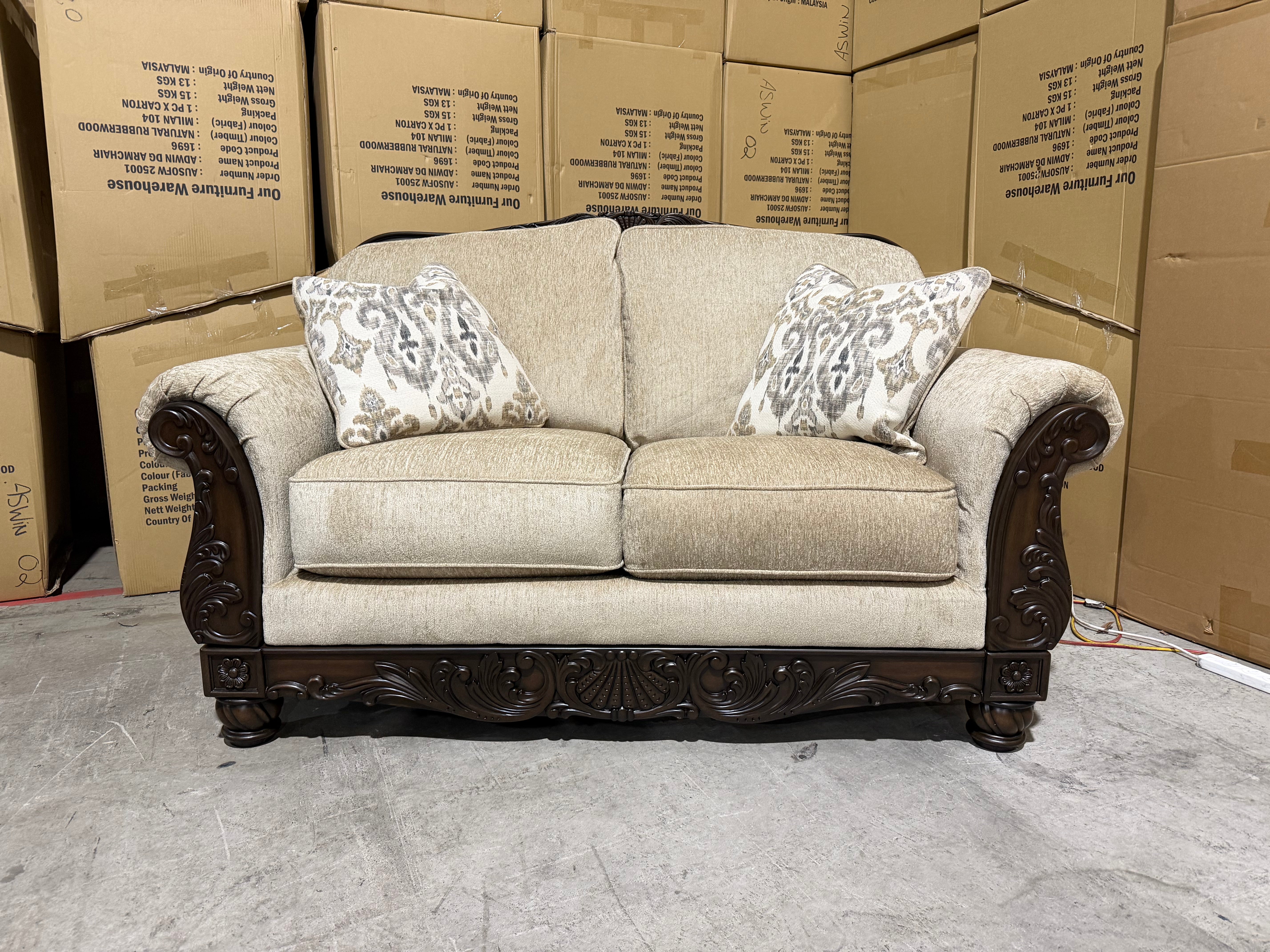 Stirling 2 Seater Sofa Including Scatter Cushions in Taupe