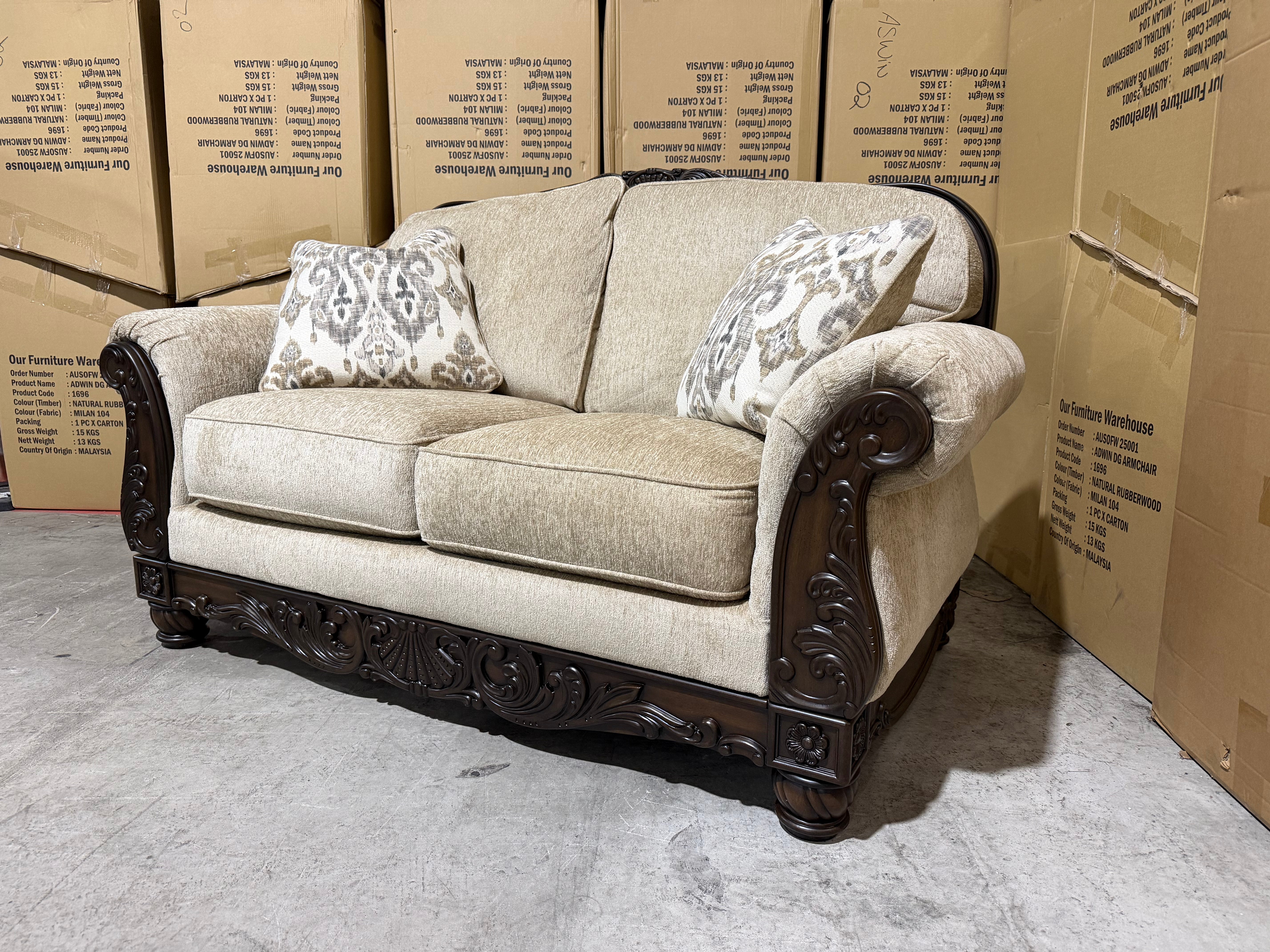 Stirling 2 Seater Sofa Including Scatter Cushions in Taupe