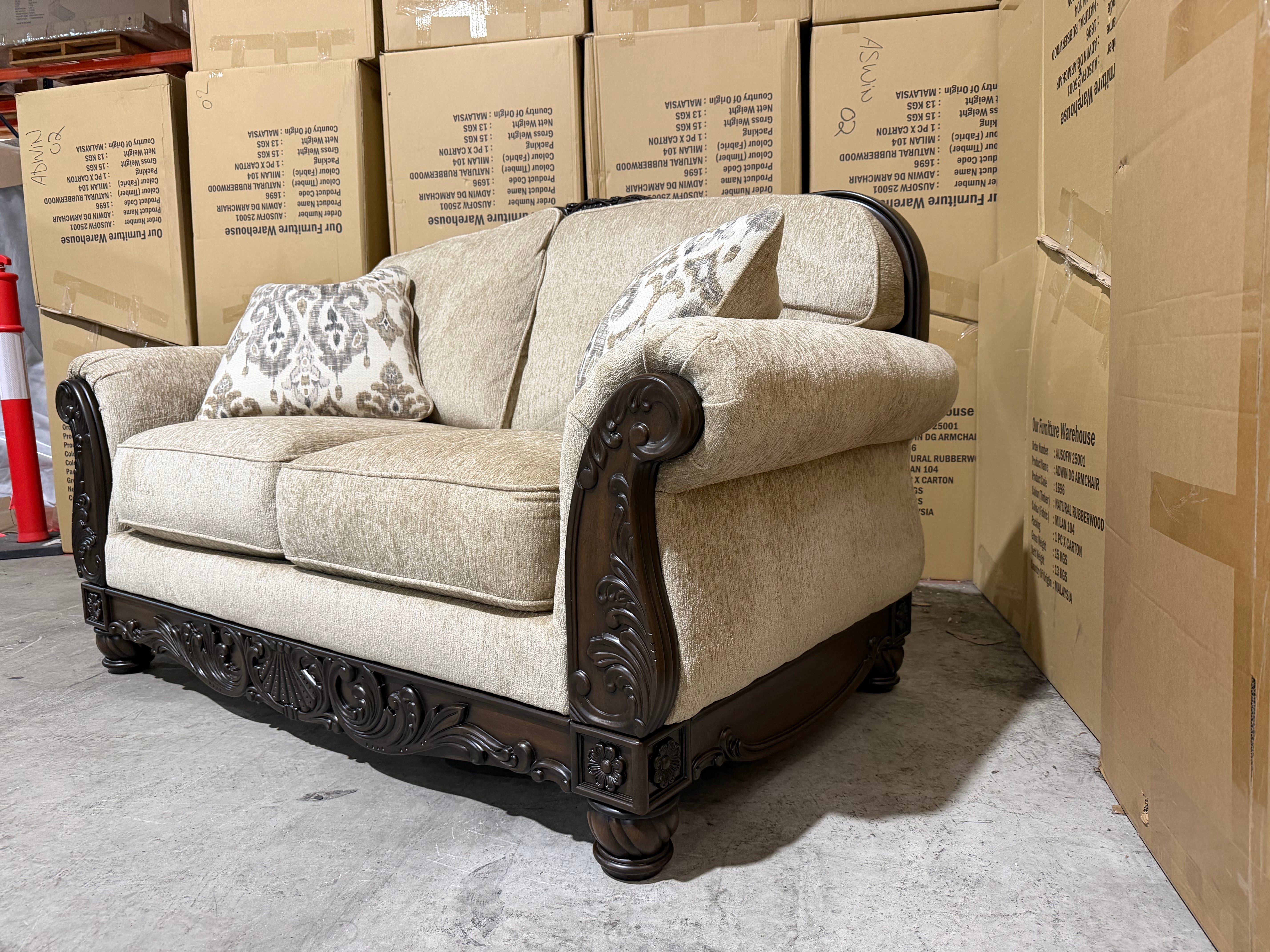 Stirling 2 Seater Sofa Including Scatter Cushions in Taupe