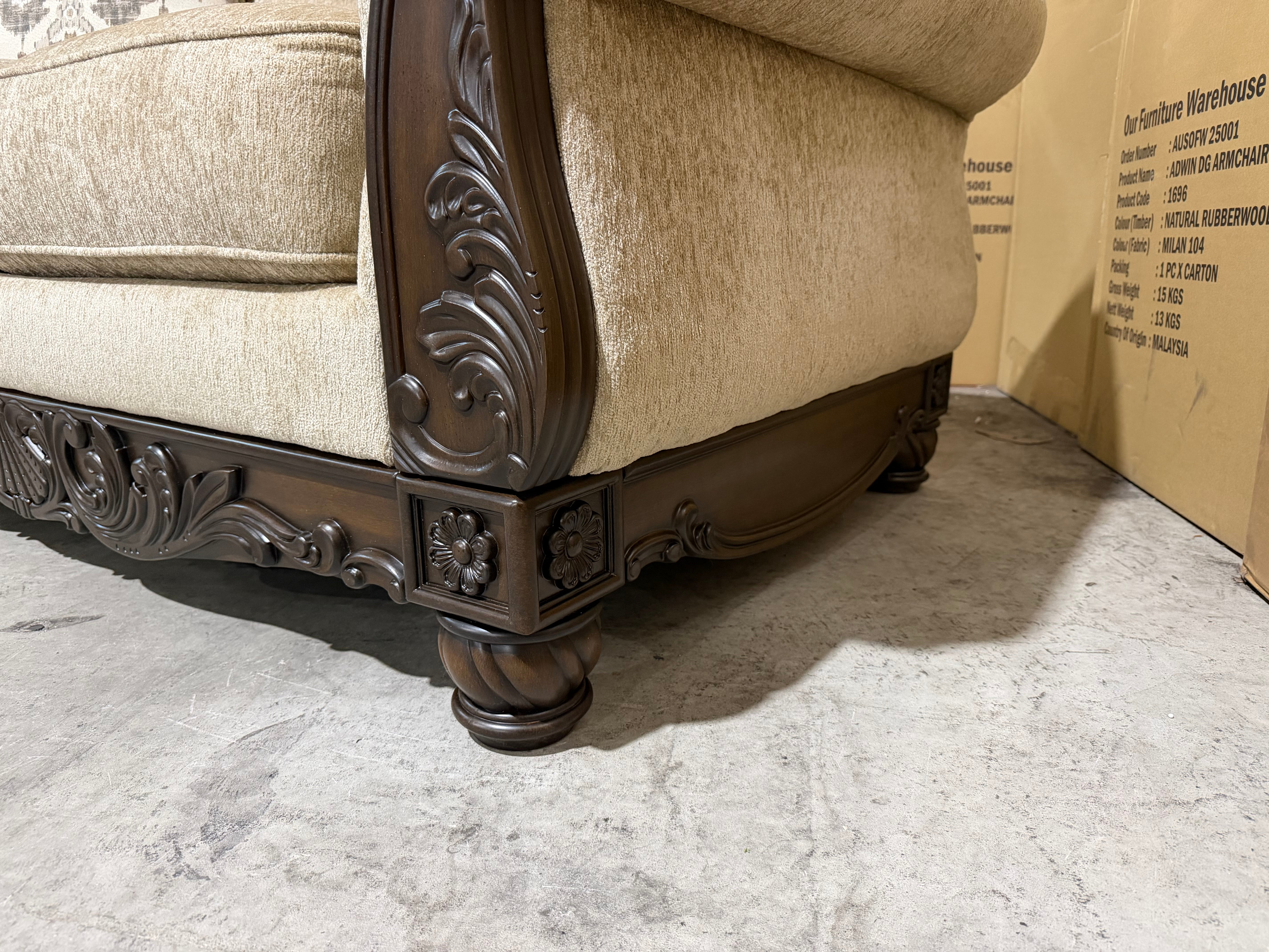 Stirling 2 Seater Sofa Including Scatter Cushions in Taupe