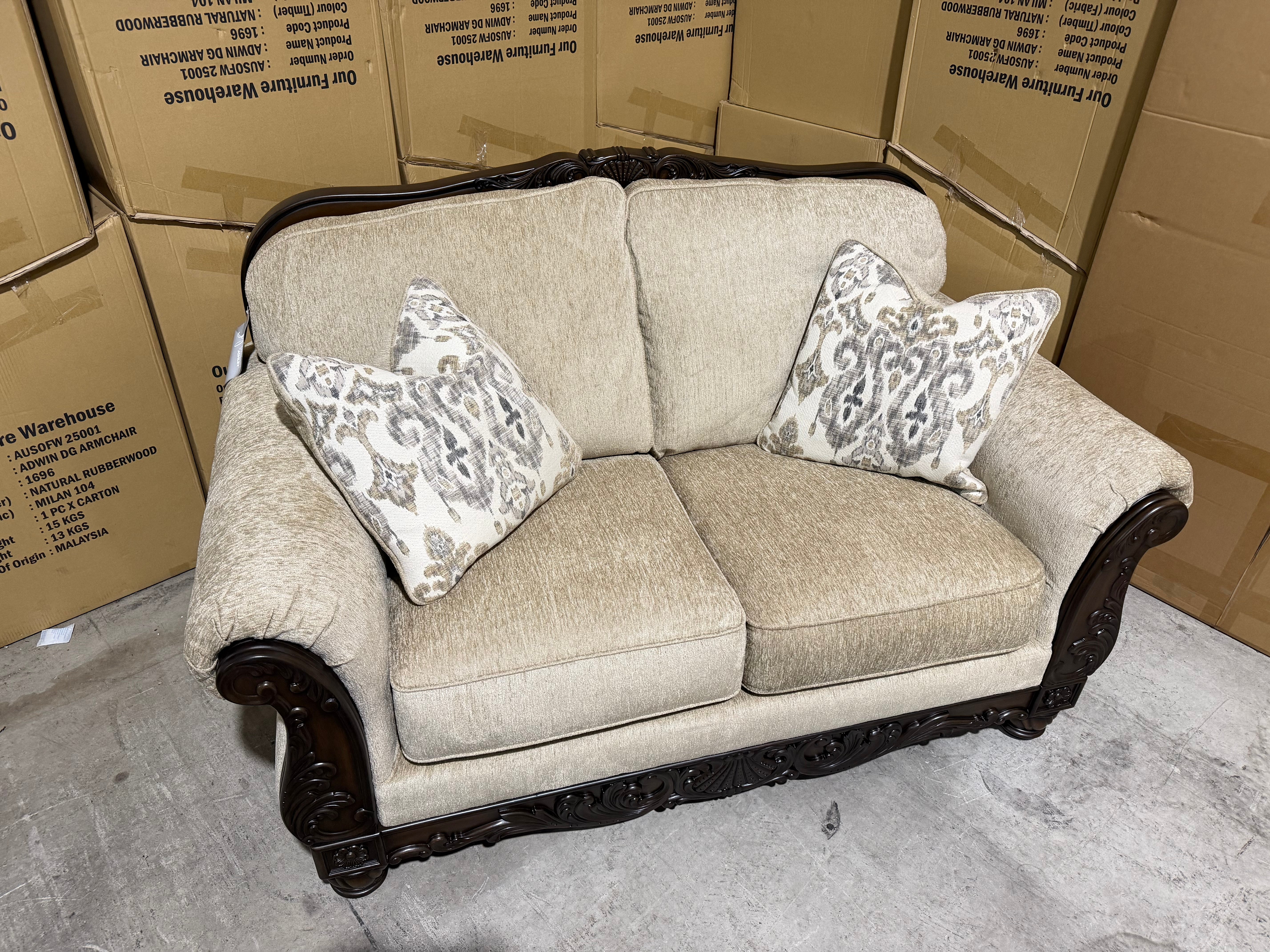 Stirling 2 Seater Sofa Including Scatter Cushions in Taupe