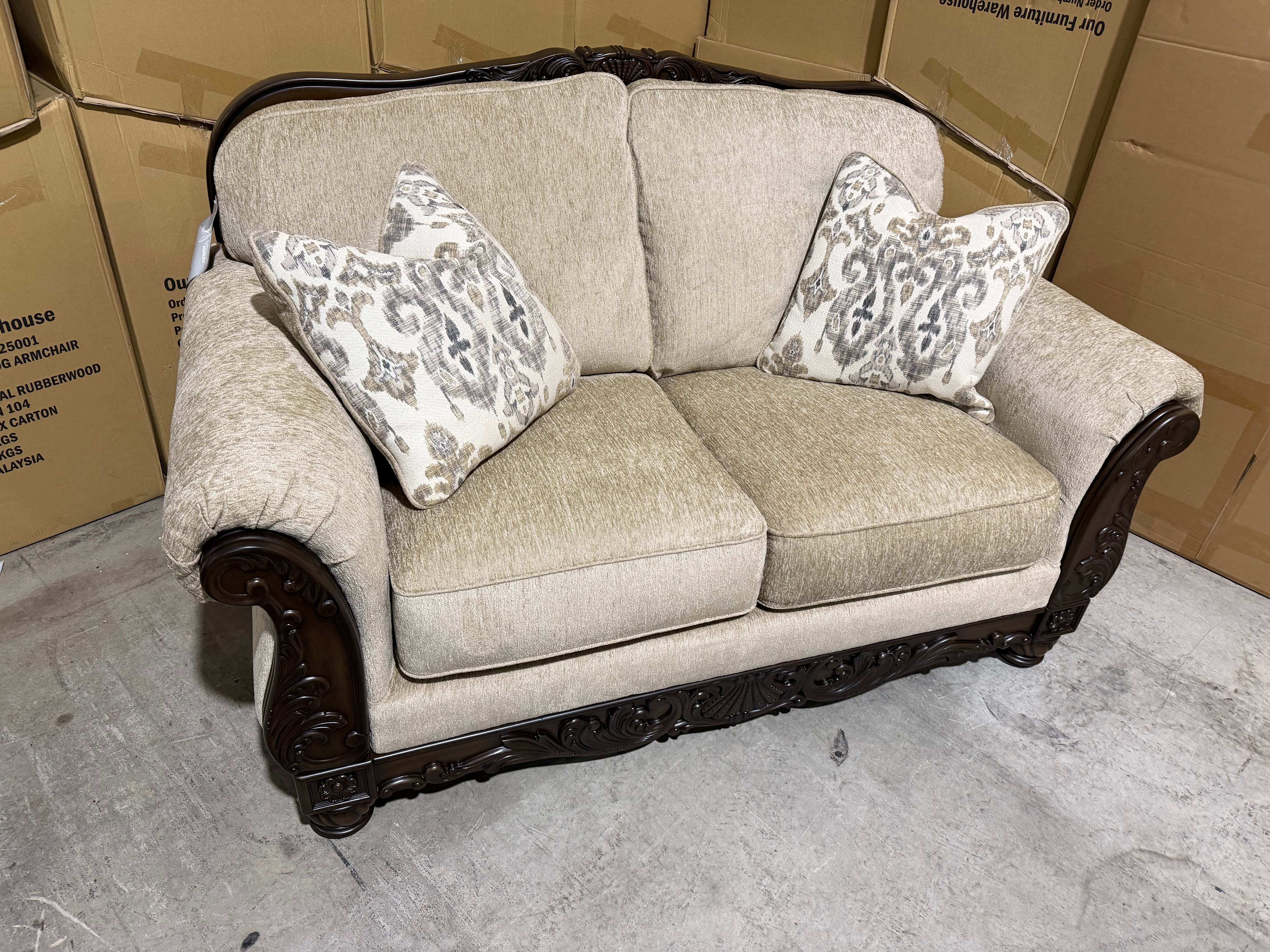 Stirling 2 Seater Sofa Including Scatter Cushions in Taupe