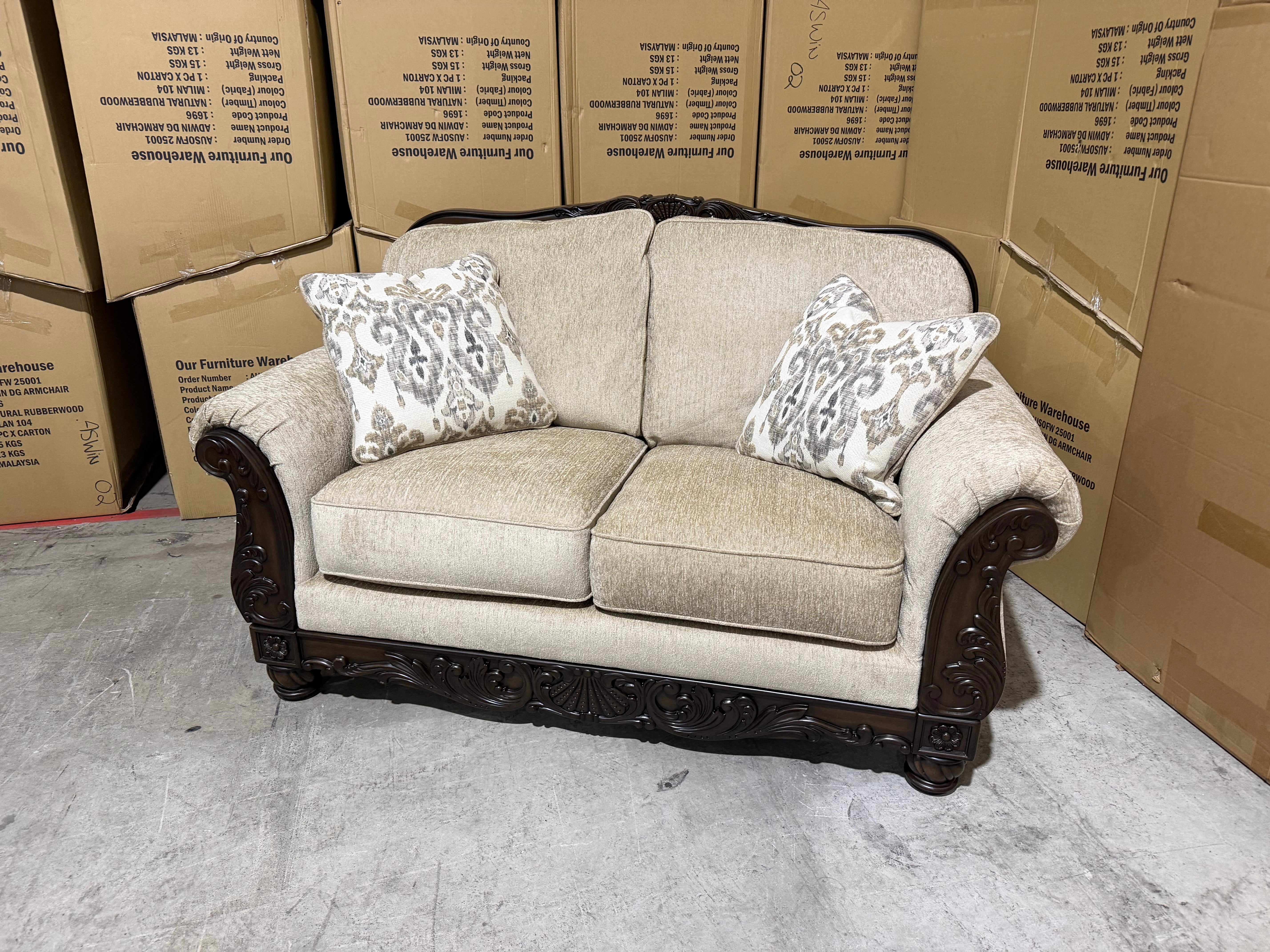 Stirling 2 Seater Sofa Including Scatter Cushions in Taupe