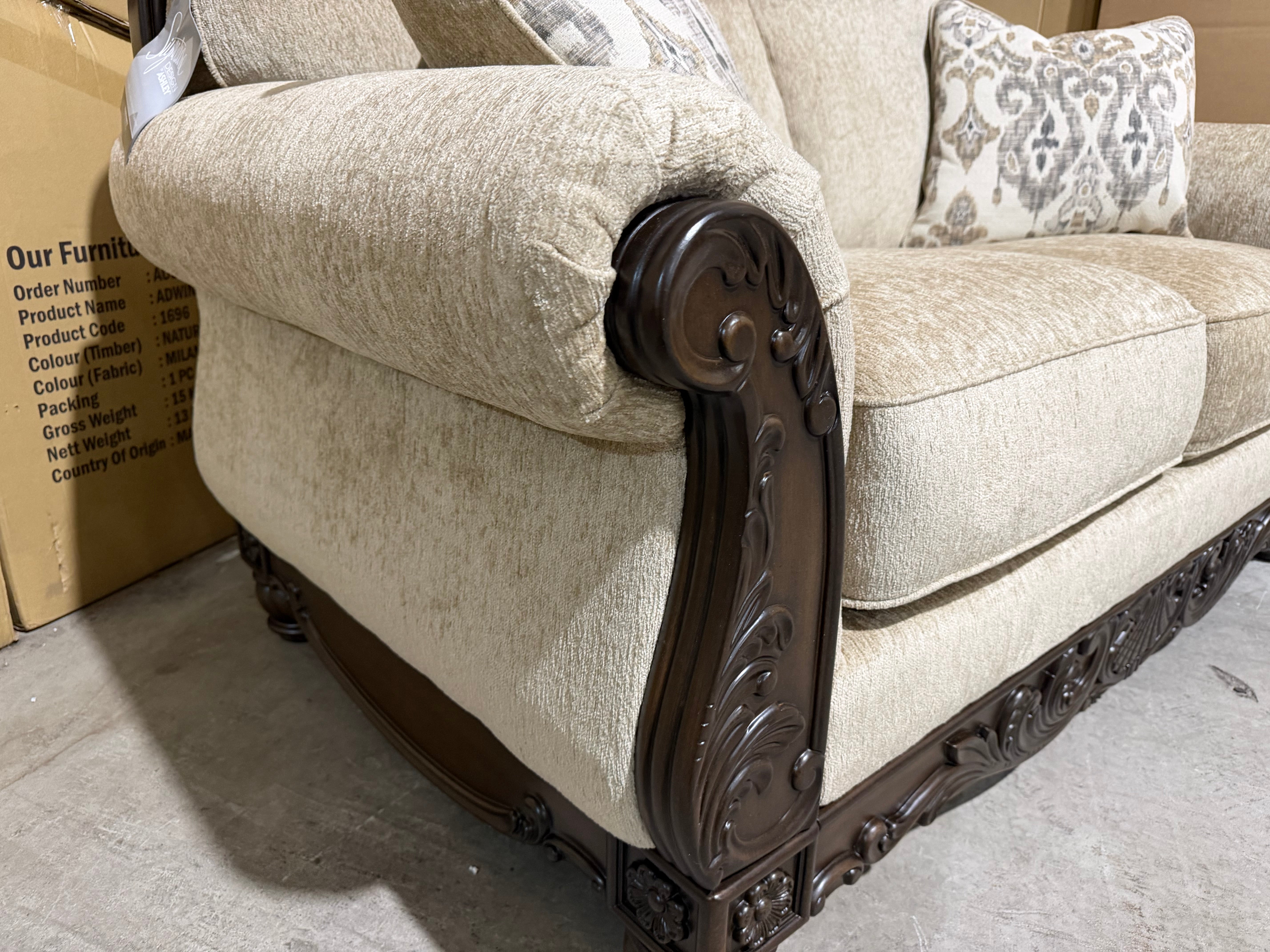 Stirling 2 Seater Sofa Including Scatter Cushions in Taupe