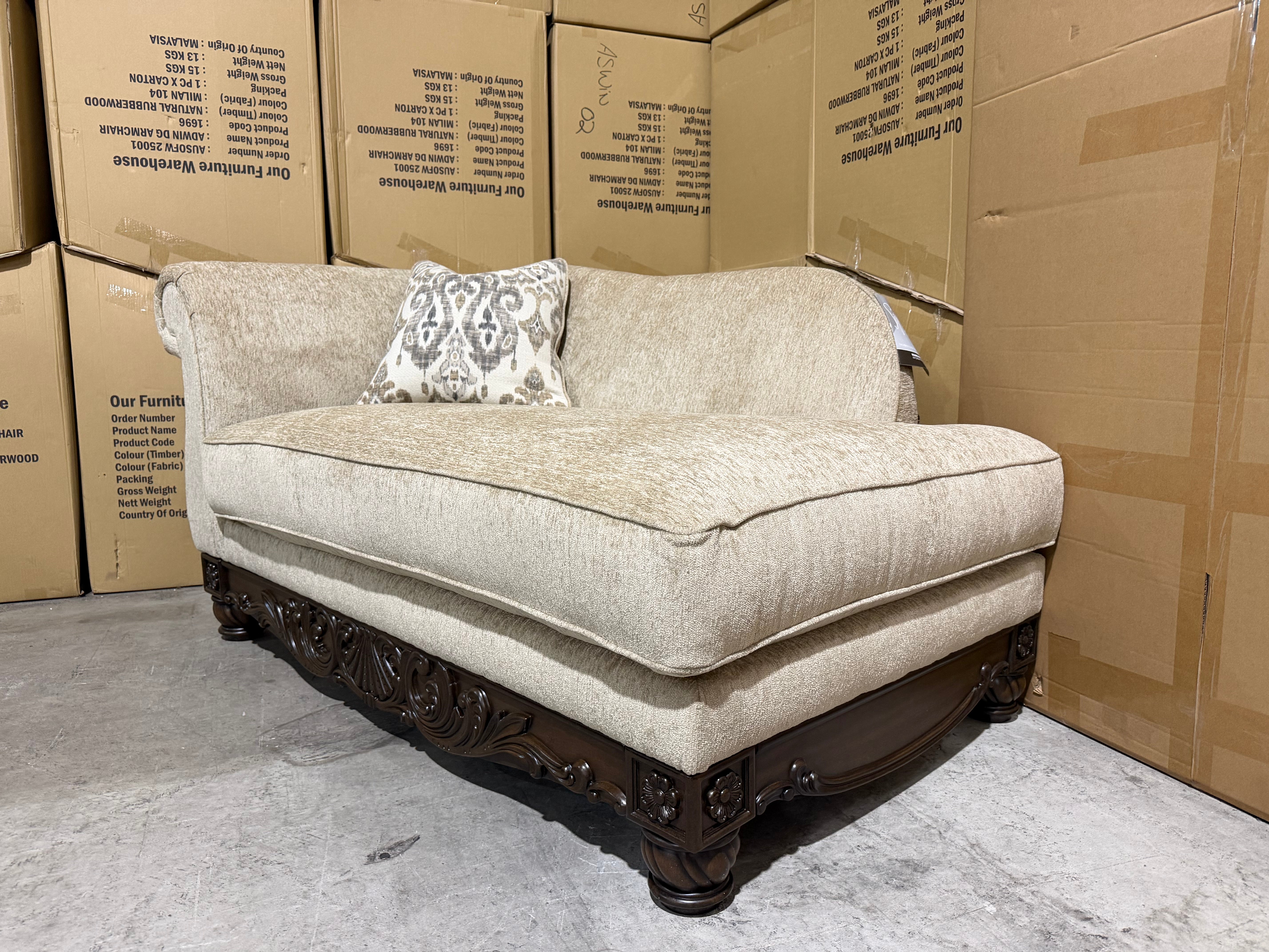 Stirling chaise Corner In Taupe