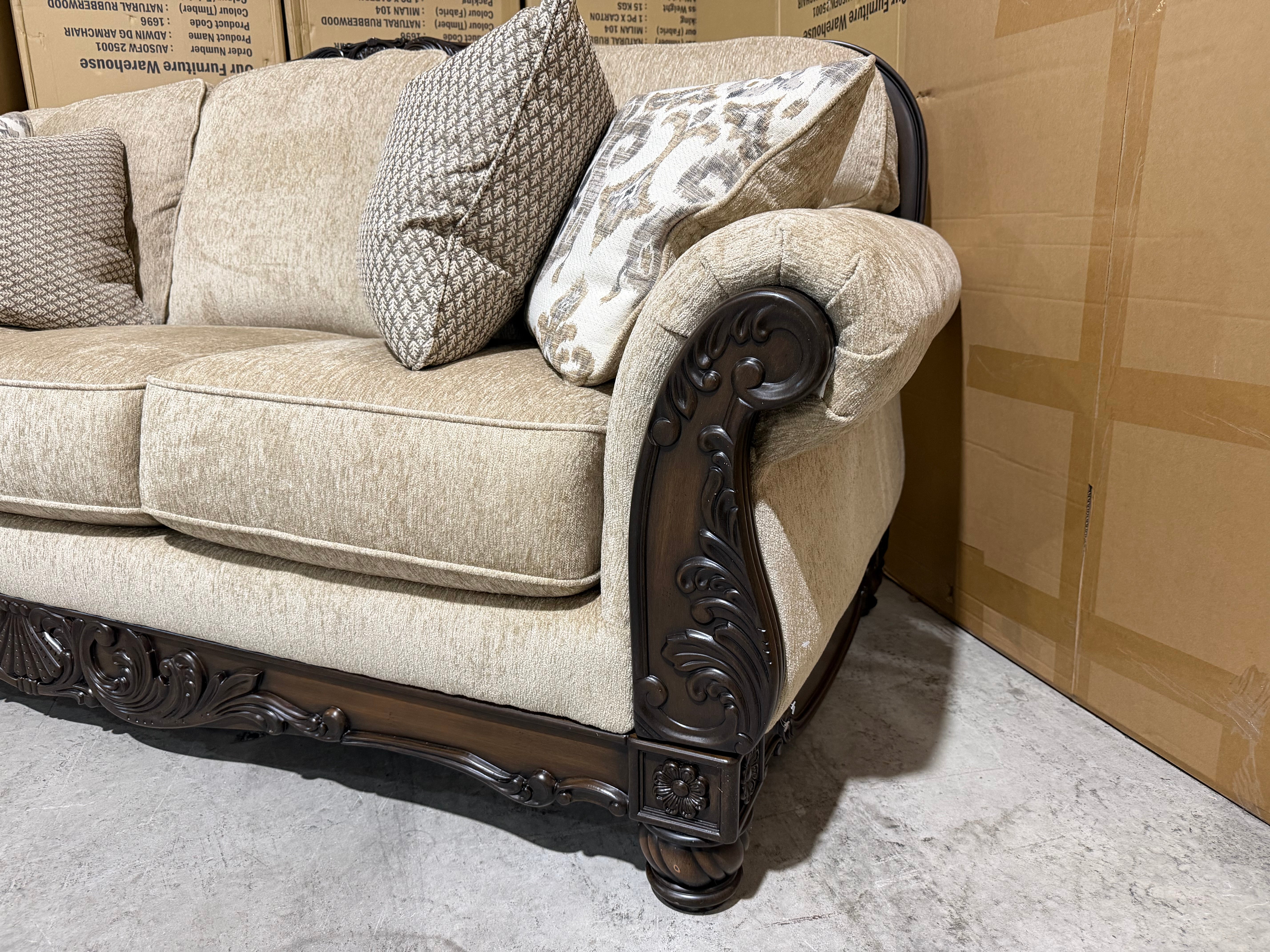 Stirling 3 Seater Sofa Inc Cushions in Taupe