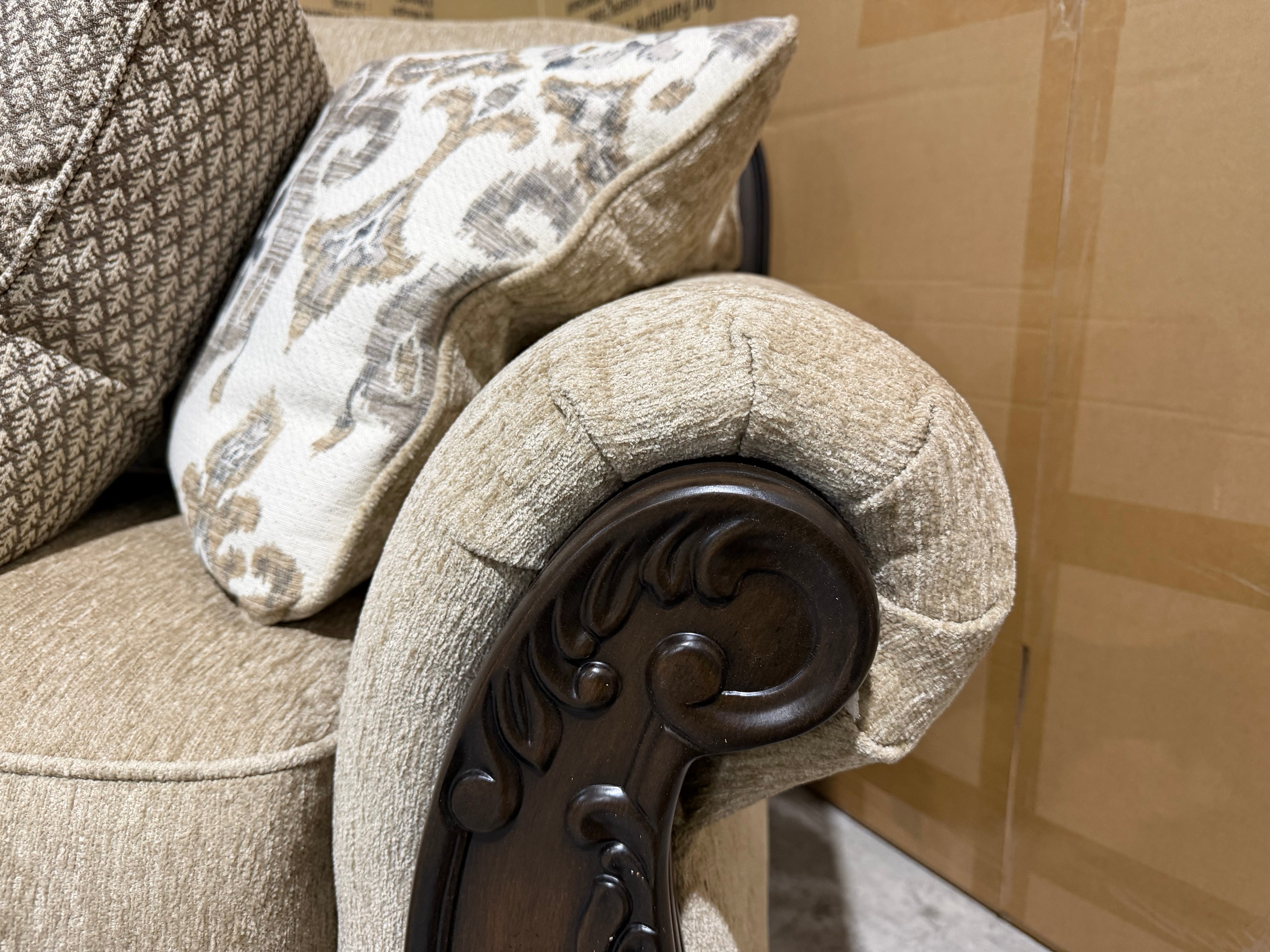 Stirling 3 Seater Sofa Inc Cushions in Taupe