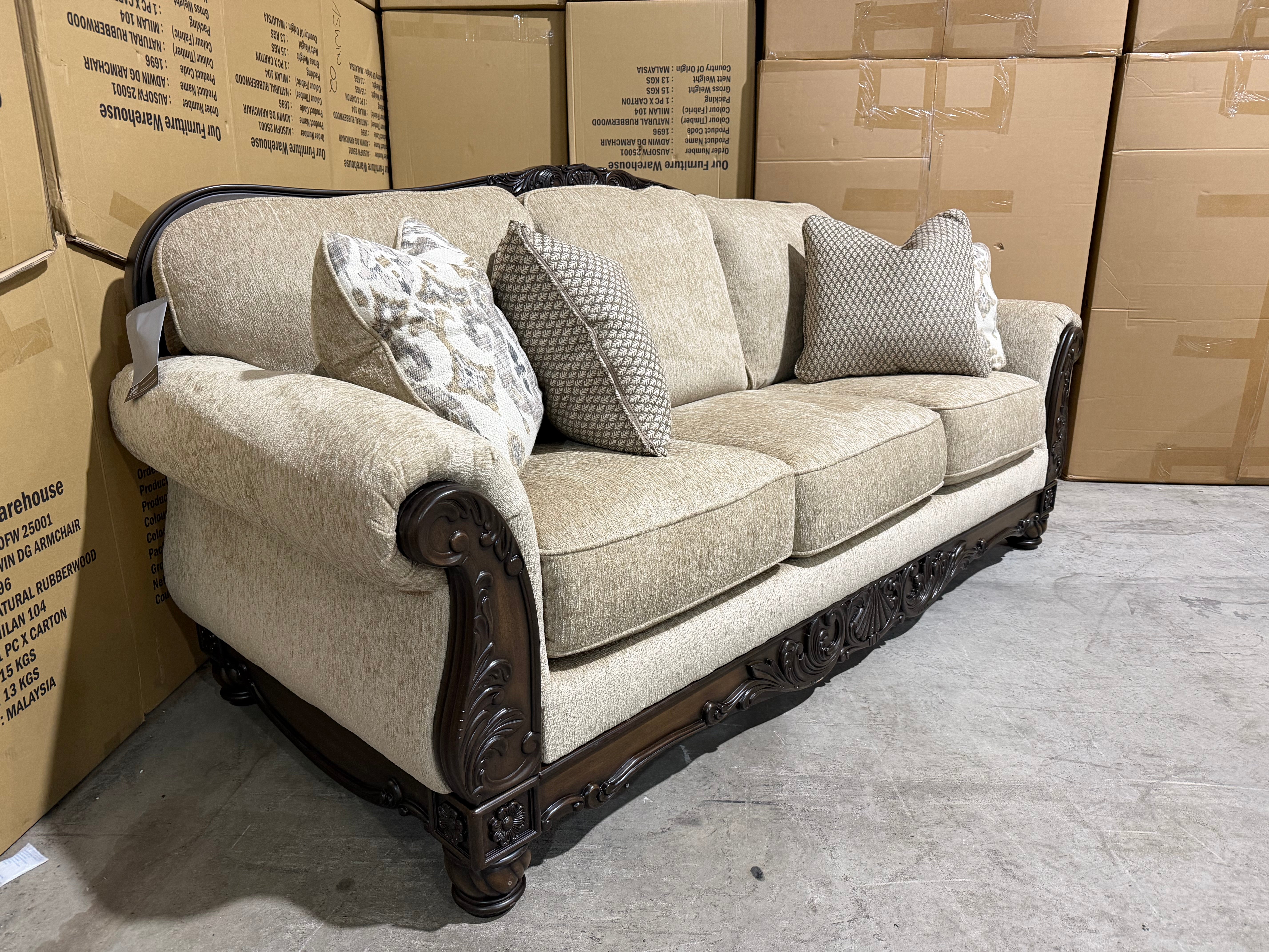 Stirling 3 Seater Sofa Inc Cushions in Taupe