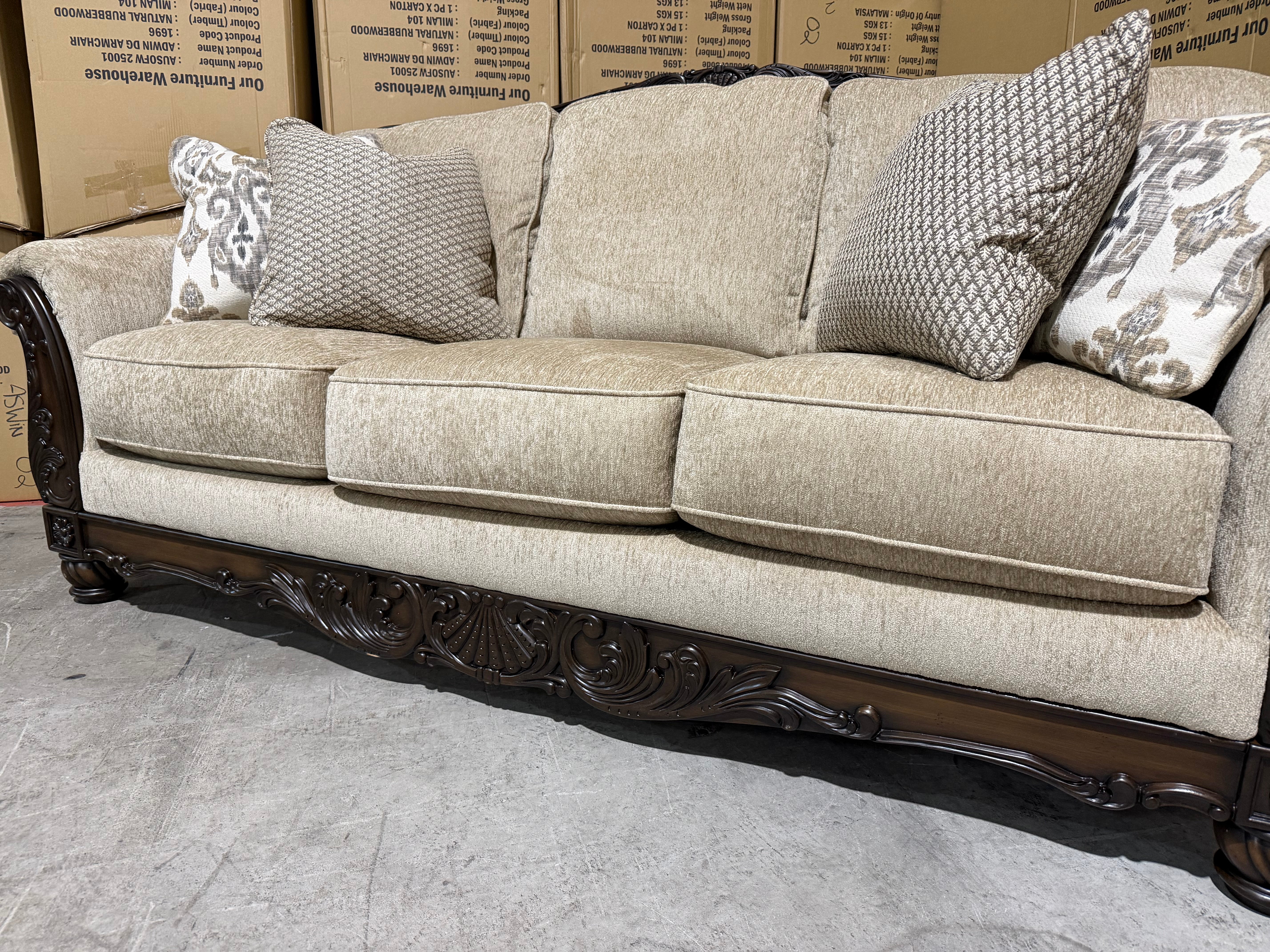 Stirling 3 Seater Sofa Inc Cushions in Taupe