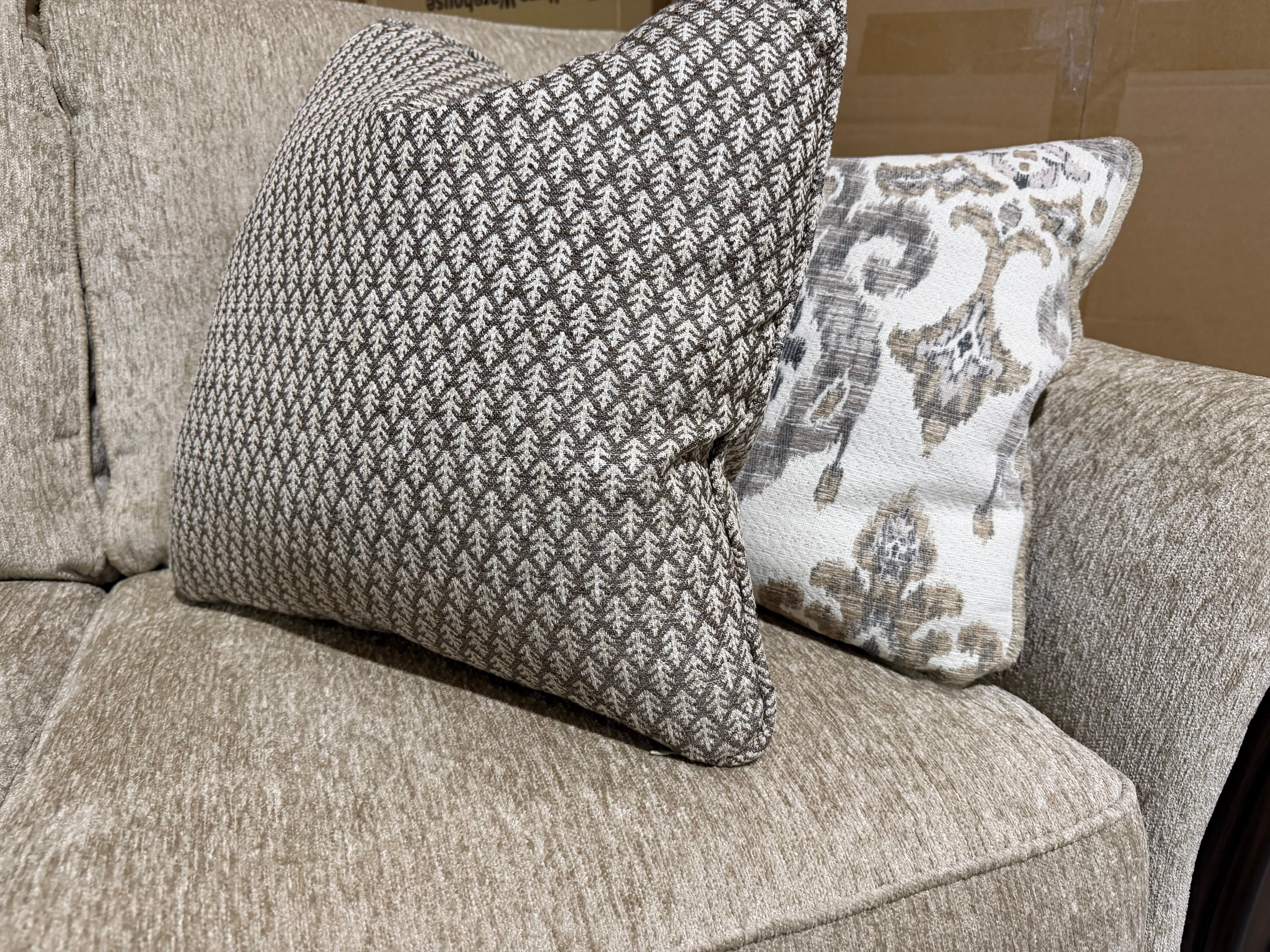 Stirling 3 Seater Sofa Inc Cushions in Taupe