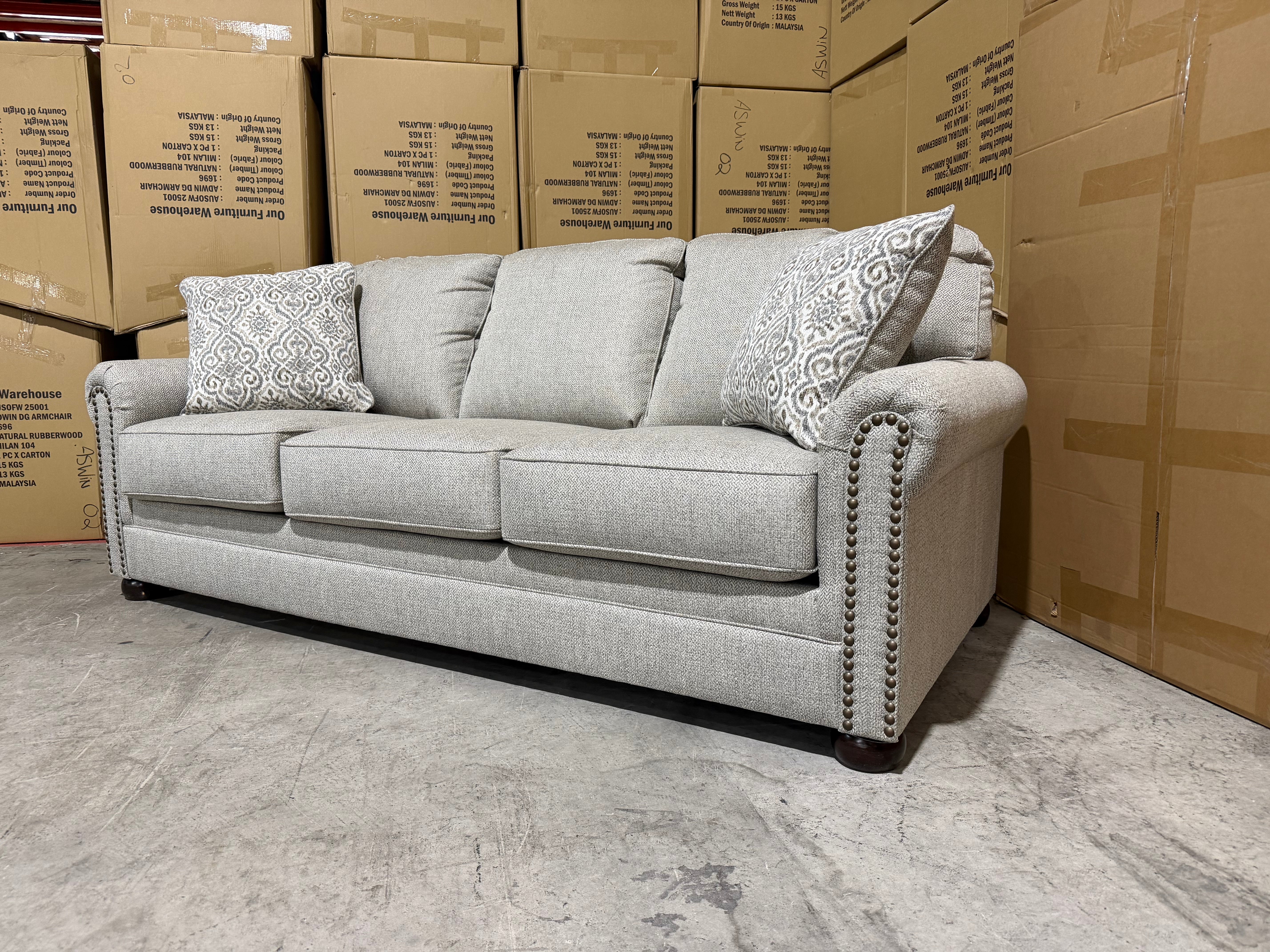 Regent 3 Seater Sofa Inc Scatter Cushions In Beige