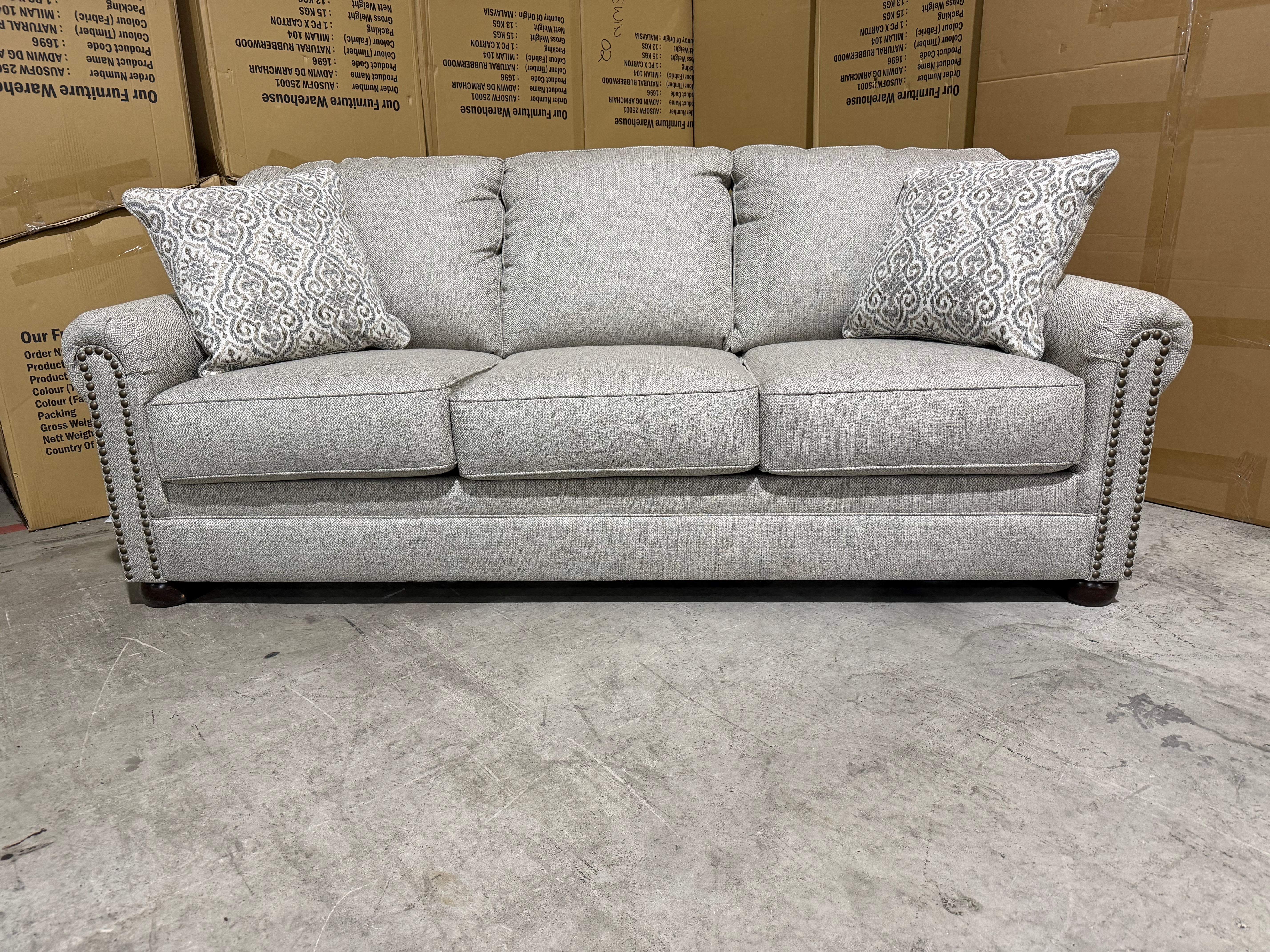 Regent 3 Seater Sofa Inc Scatter Cushions In Beige