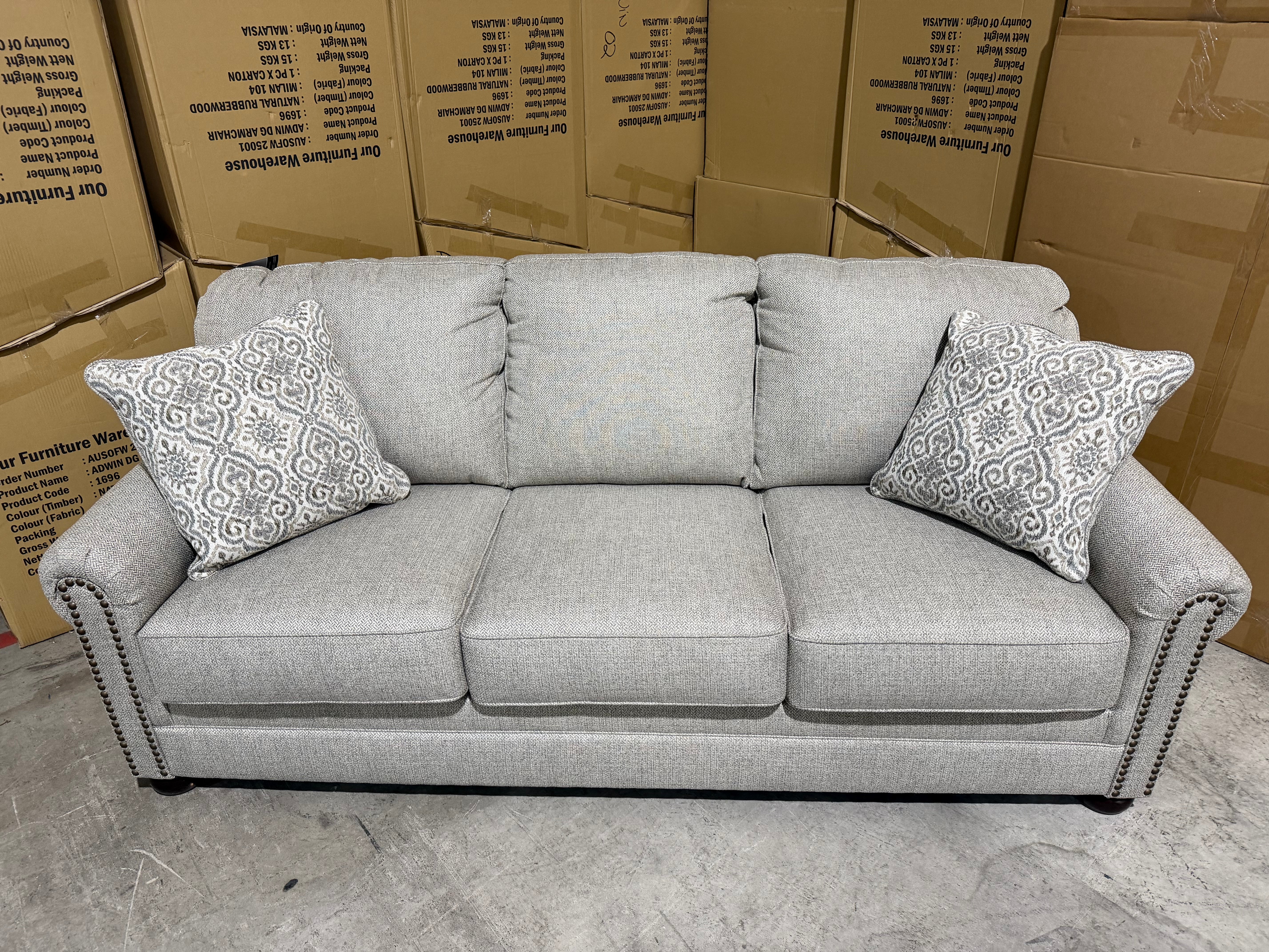 Regent 3 Seater Sofa Inc Scatter Cushions In Beige