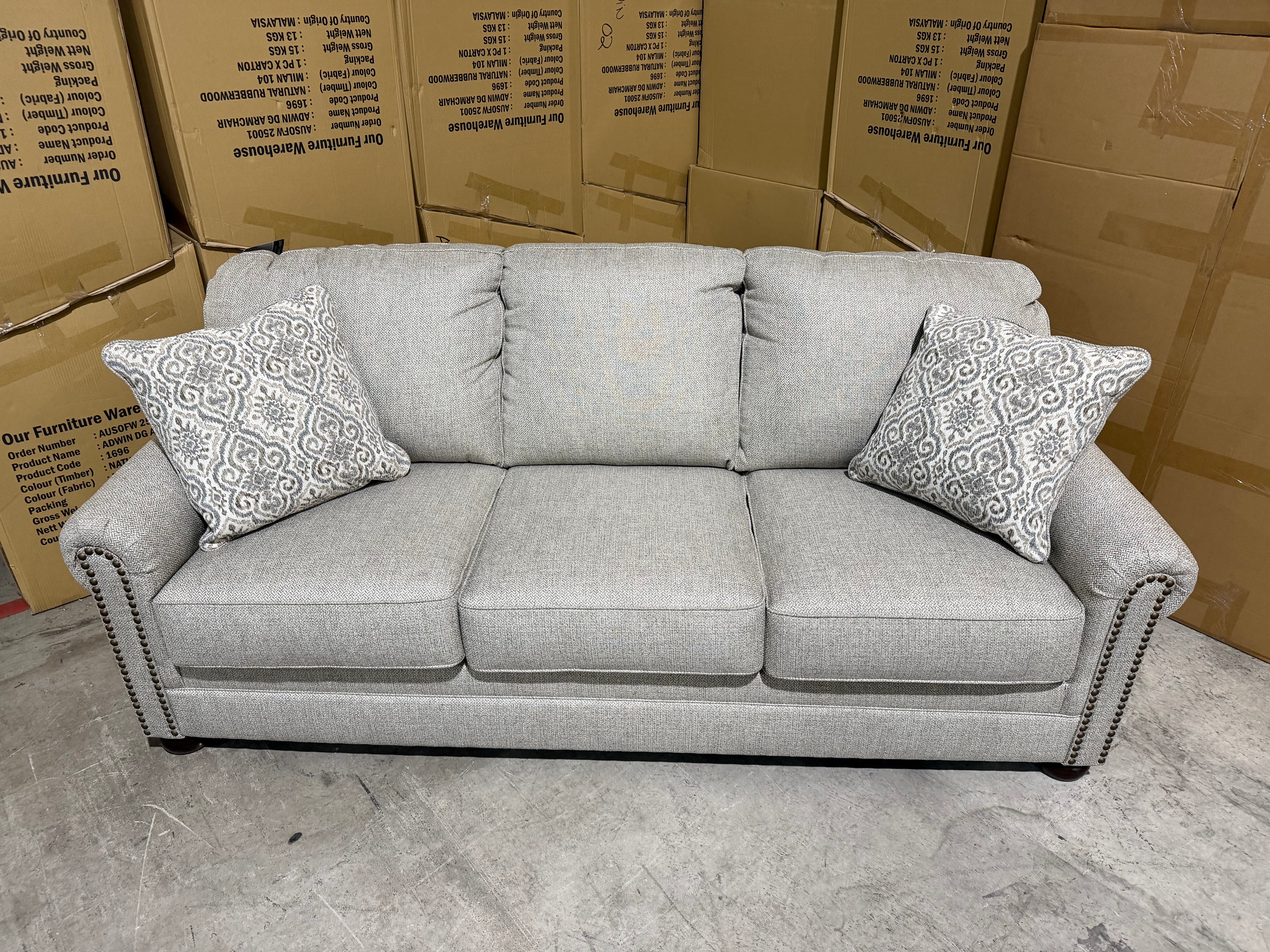 Regent 3 Seater Sofa Inc Scatter Cushions In Beige