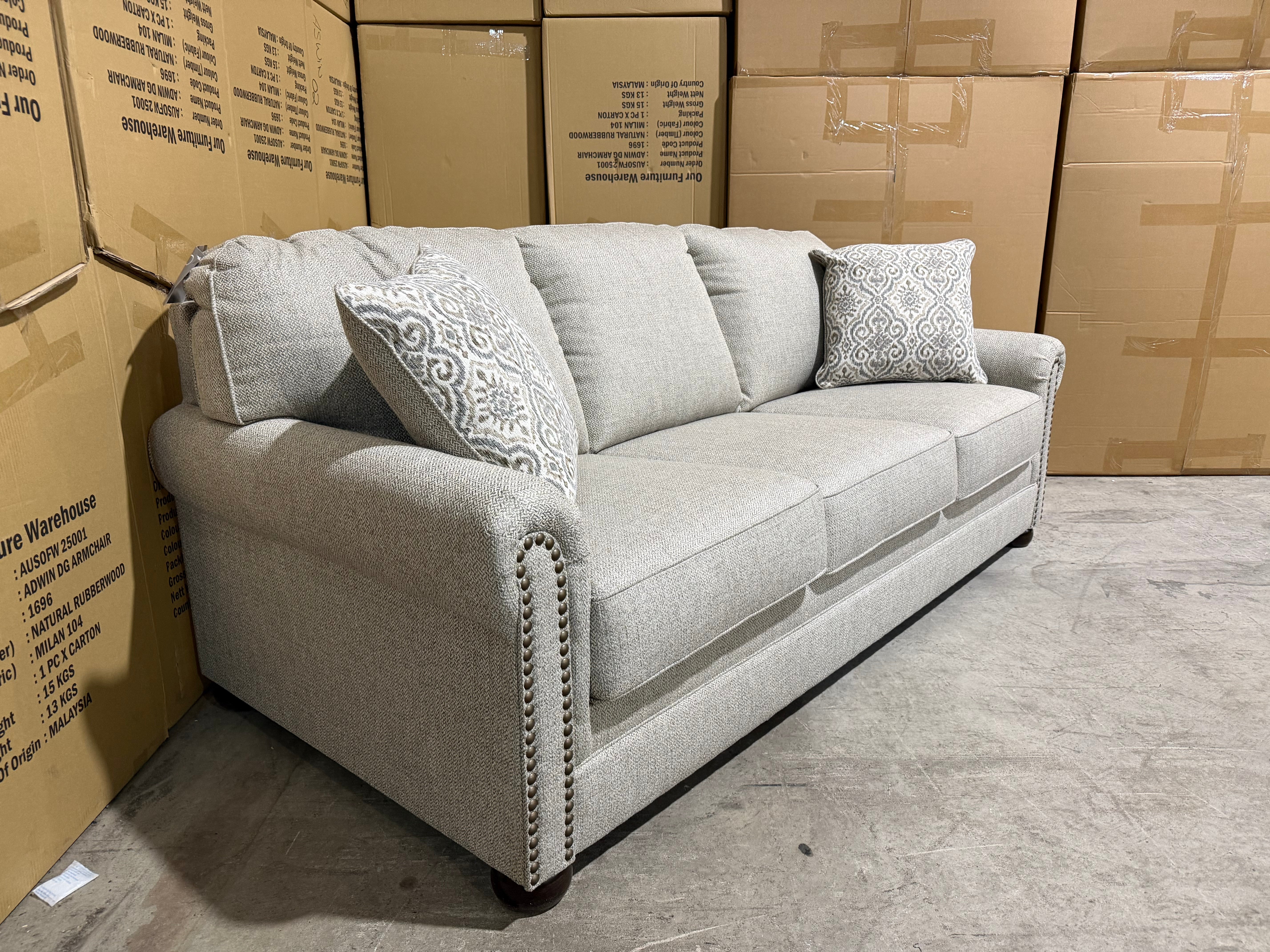 Regent 3 Seater Sofa Inc Scatter Cushions In Beige