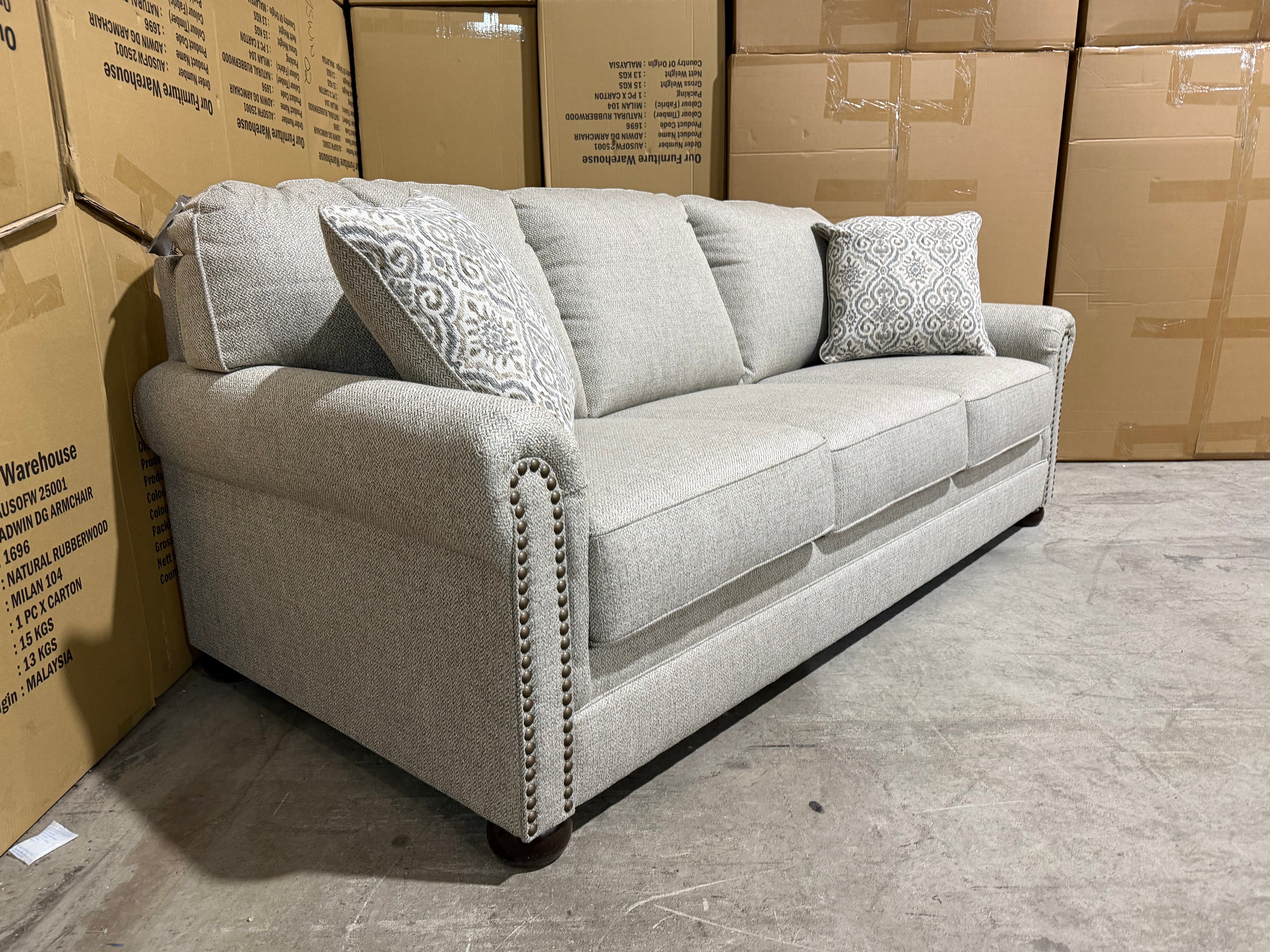 Regent 3 Seater Sofa Inc Scatter Cushions In Beige