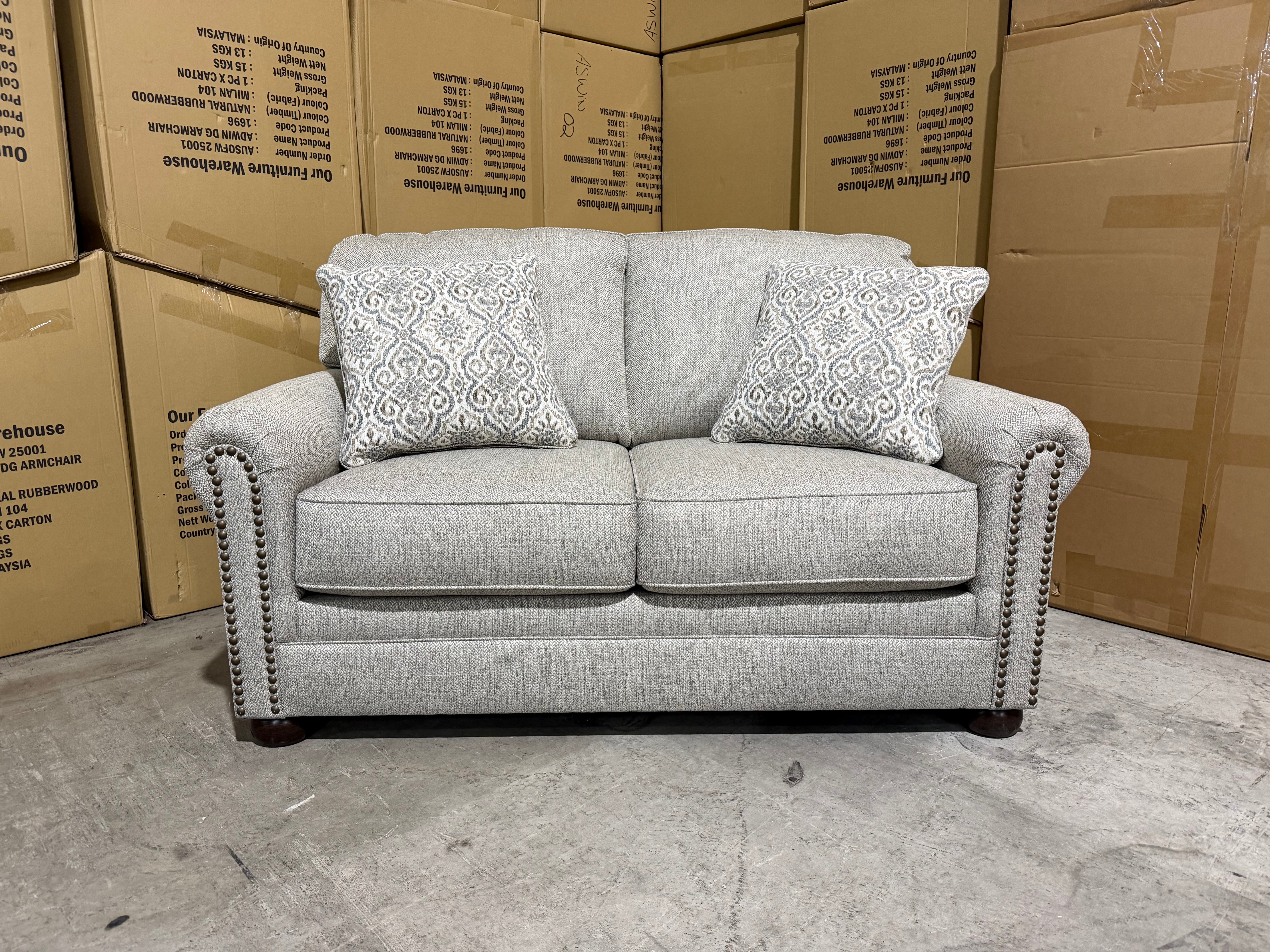 Regent 2 seater sofa inc scatter Cushions In Beige