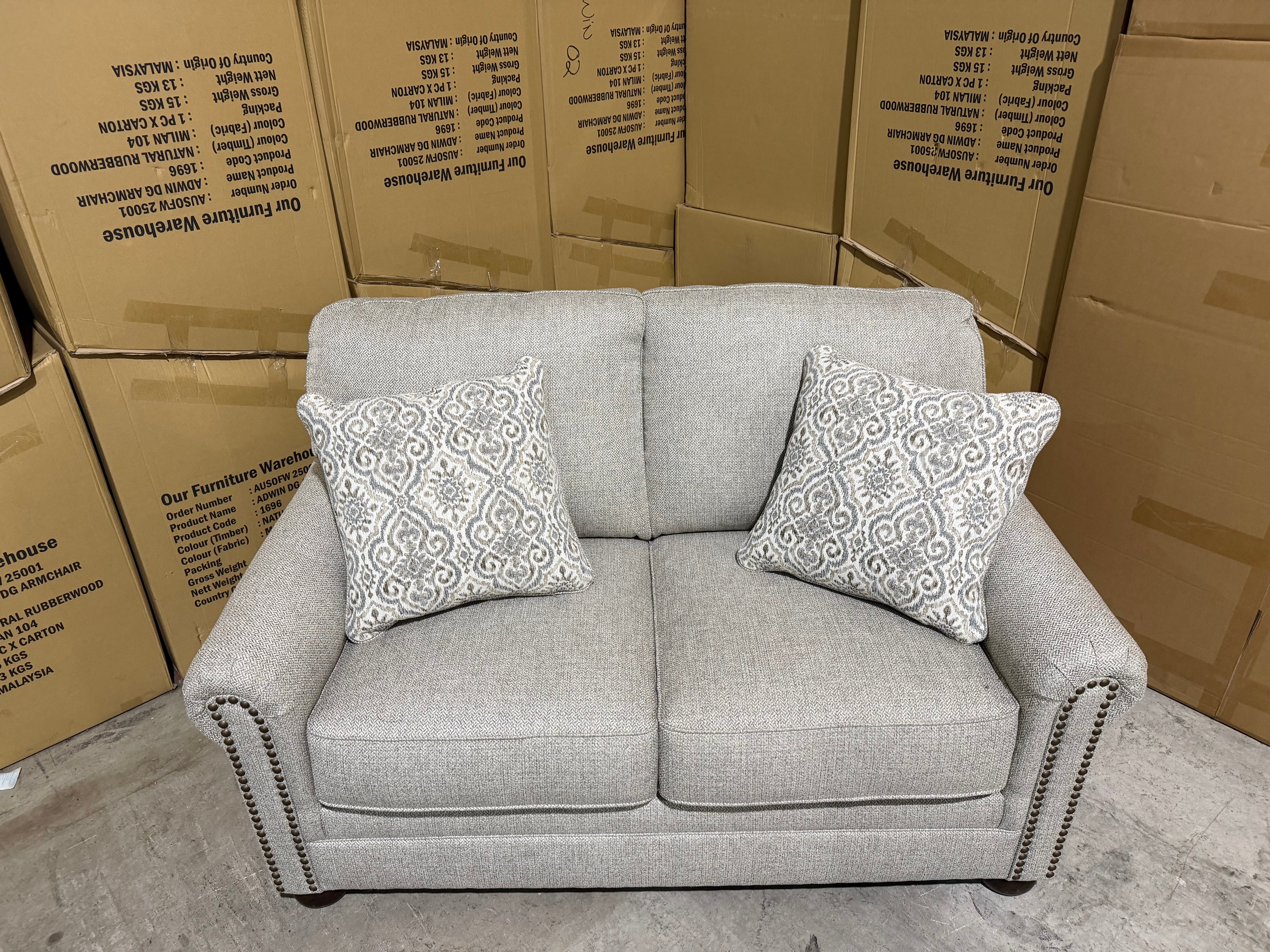 Regent 2 seater sofa inc scatter Cushions In Beige