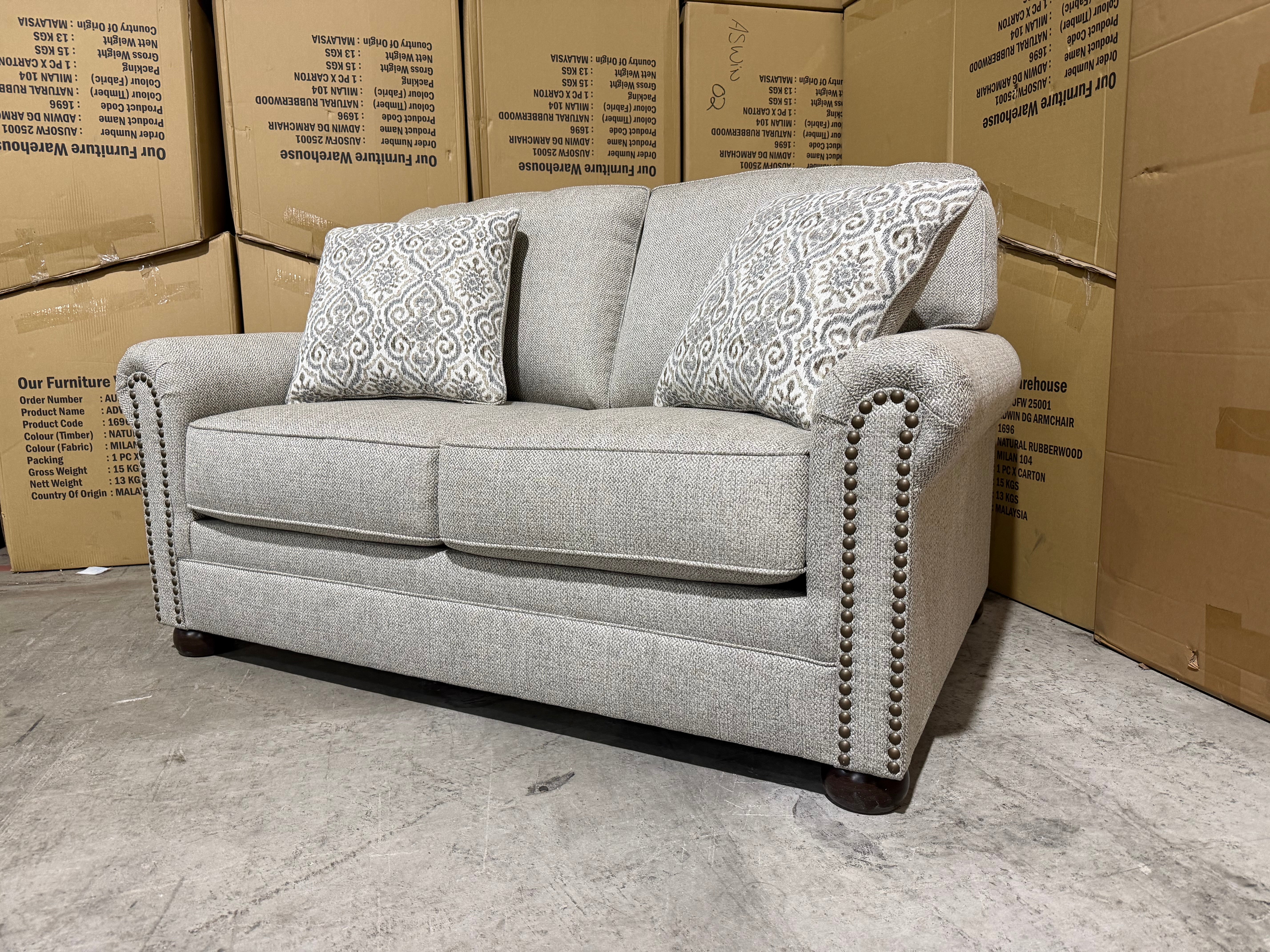 Regent 2 seater sofa inc scatter Cushions In Beige