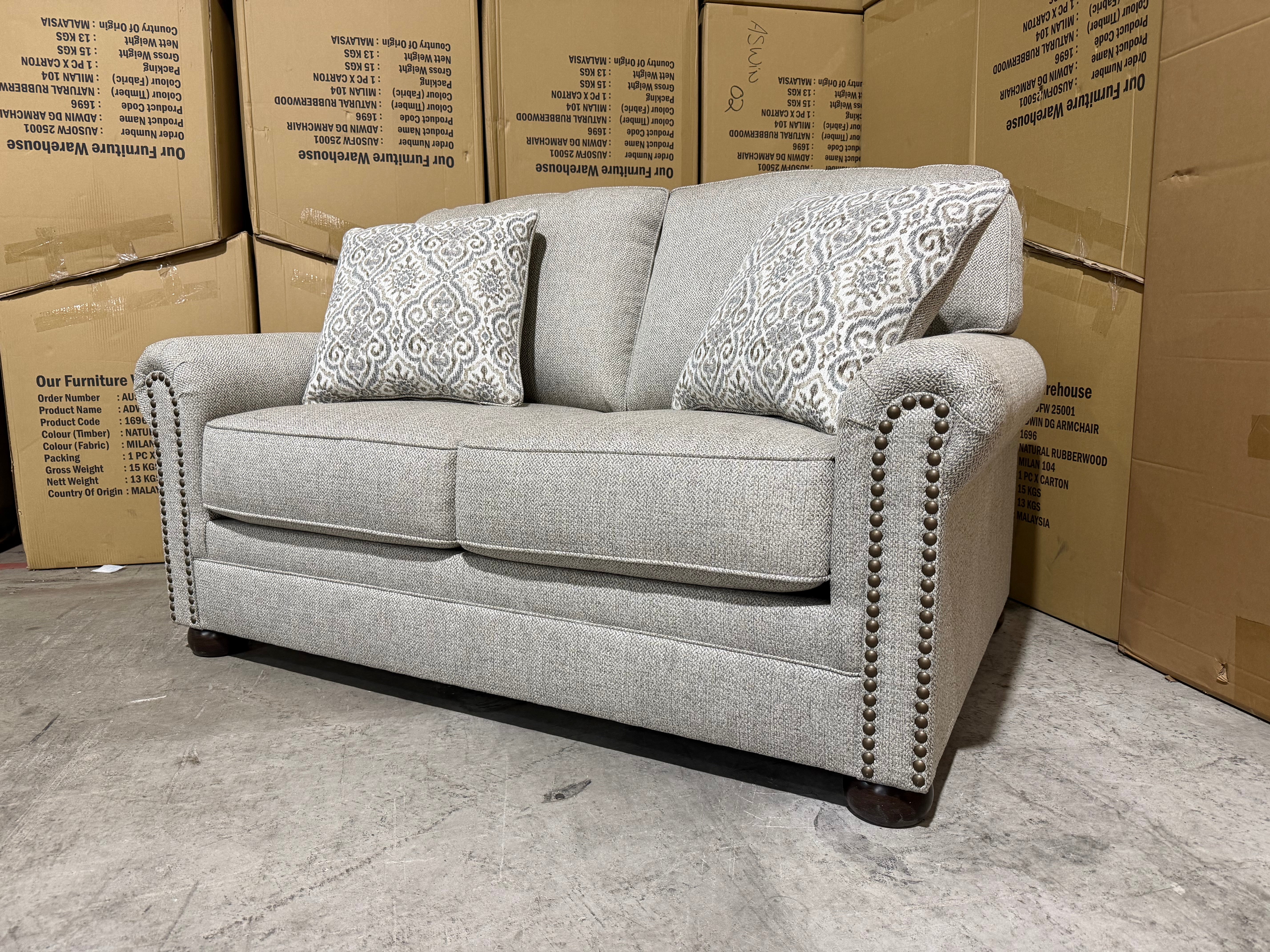 Regent 2 seater sofa inc scatter Cushions In Beige