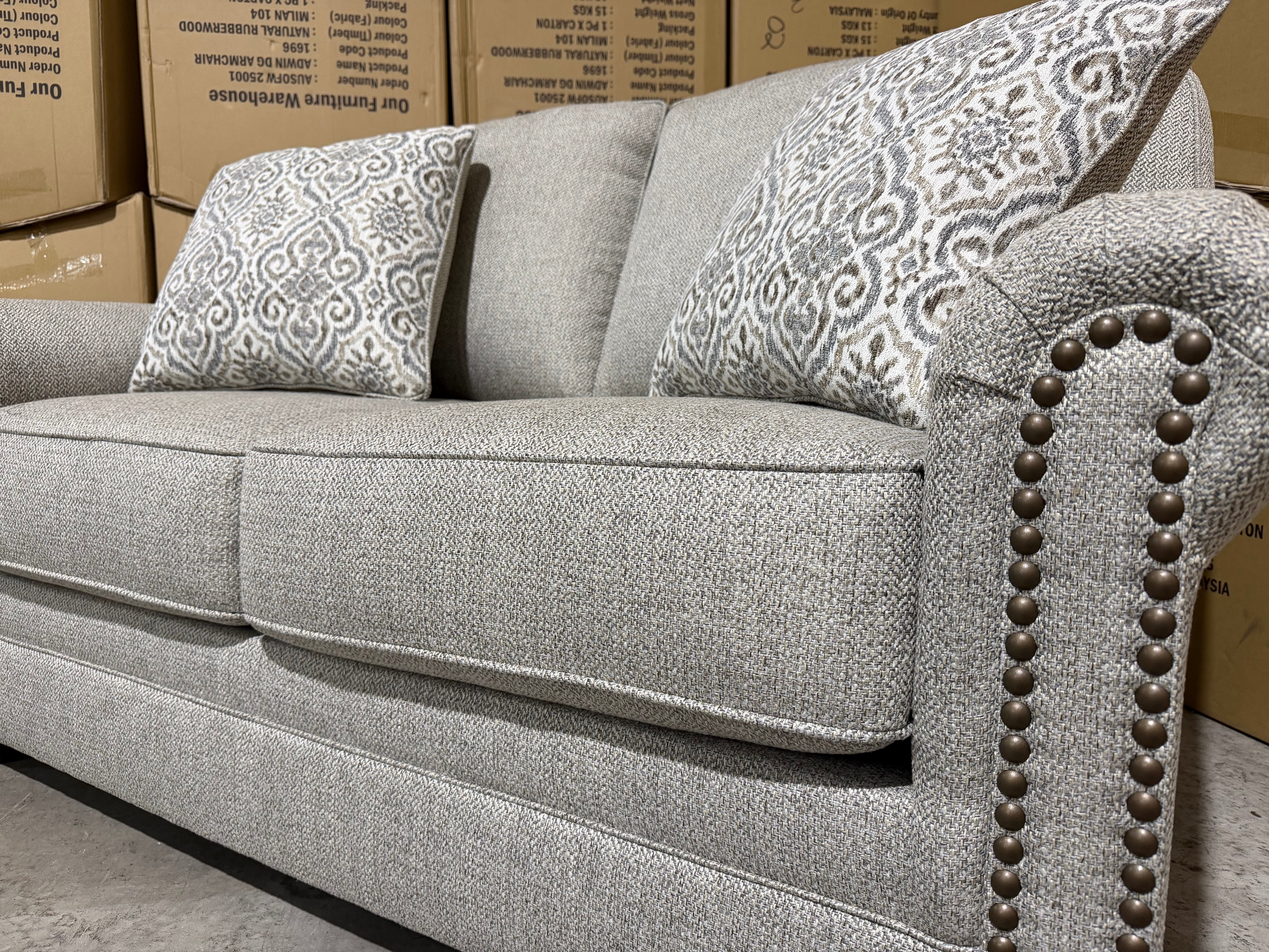 Regent 2 seater sofa inc scatter Cushions In Beige