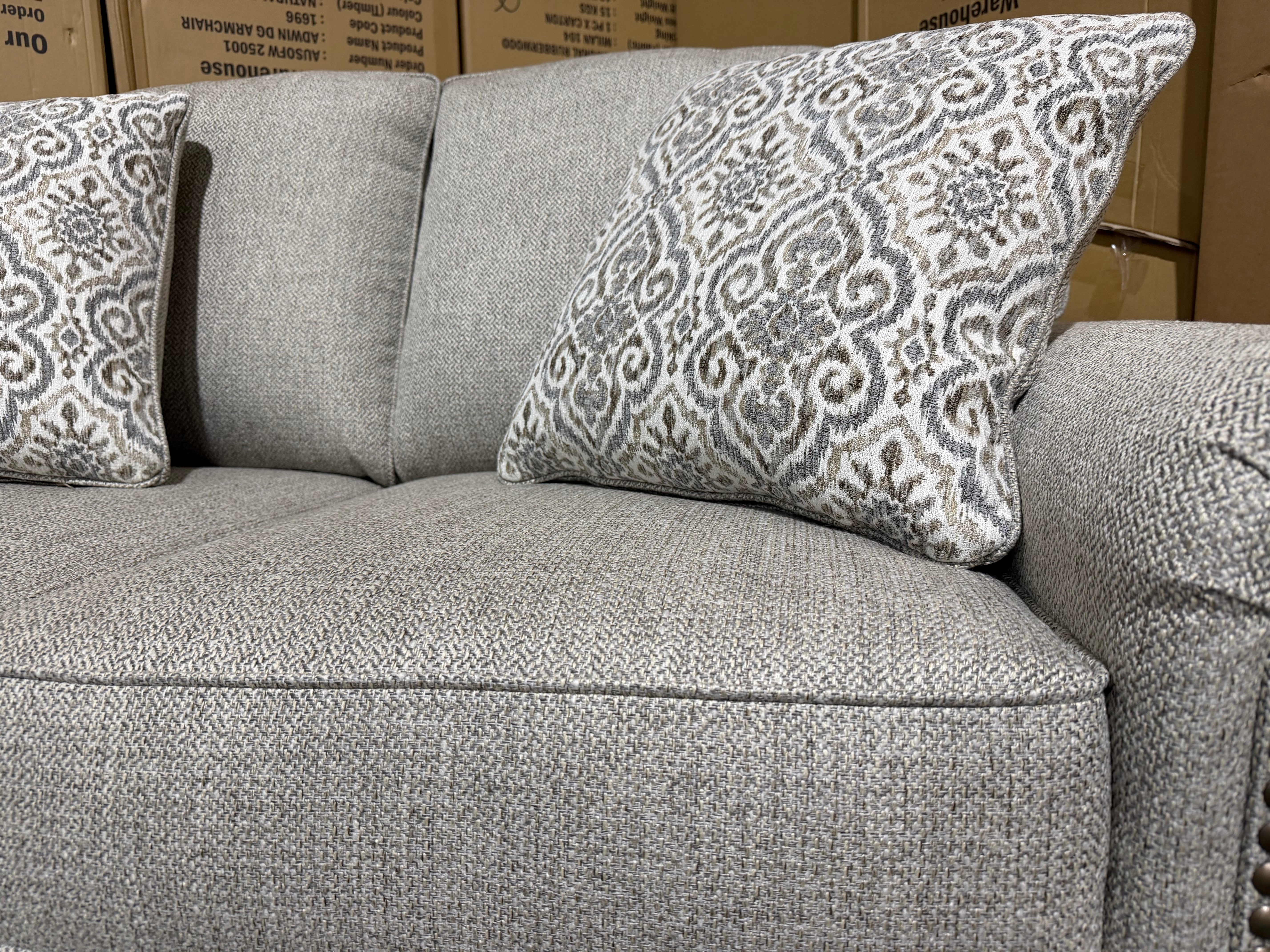 Regent 2 seater sofa inc scatter Cushions In Beige