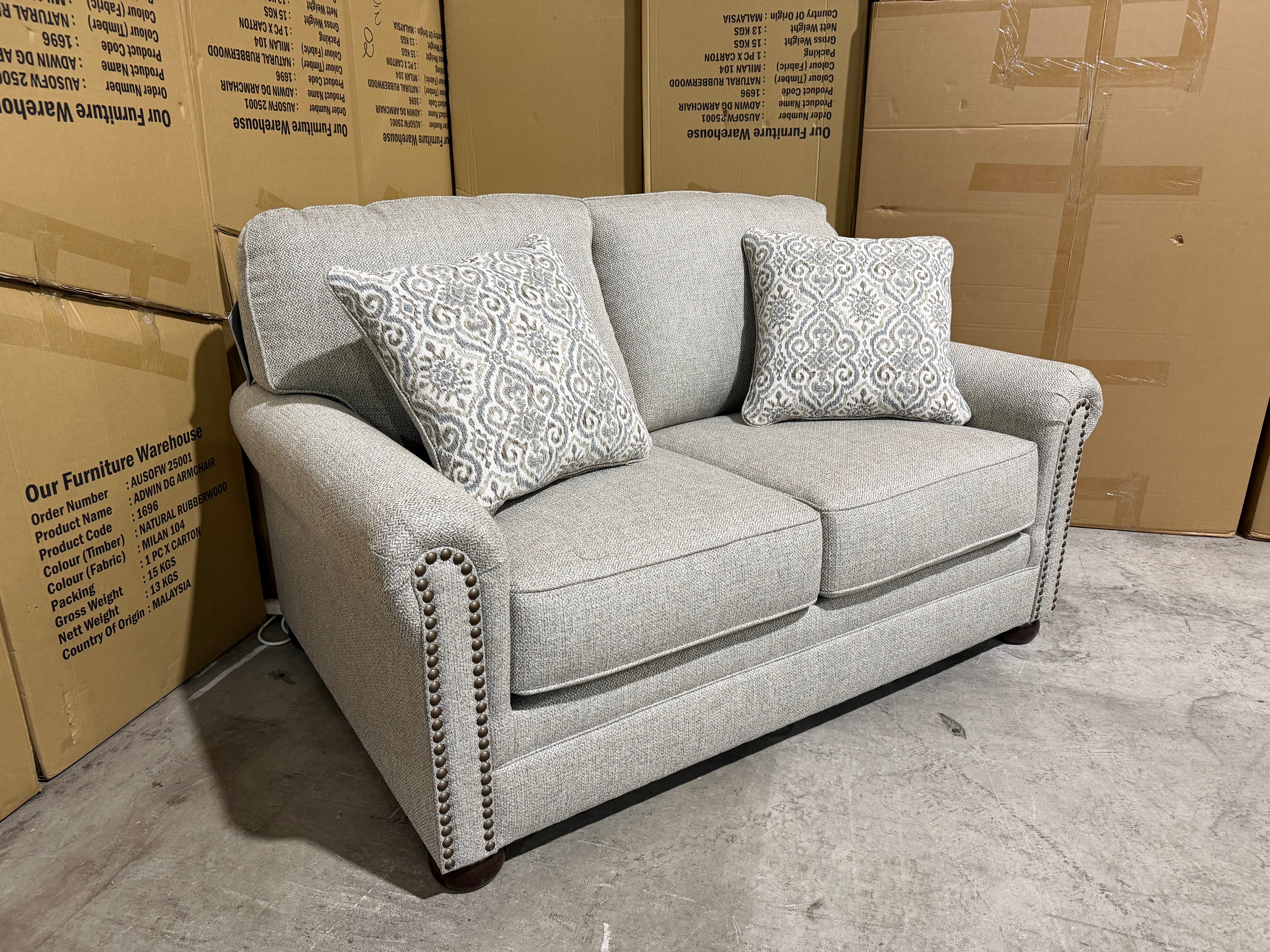 Regent 2 seater sofa inc scatter Cushions In Beige