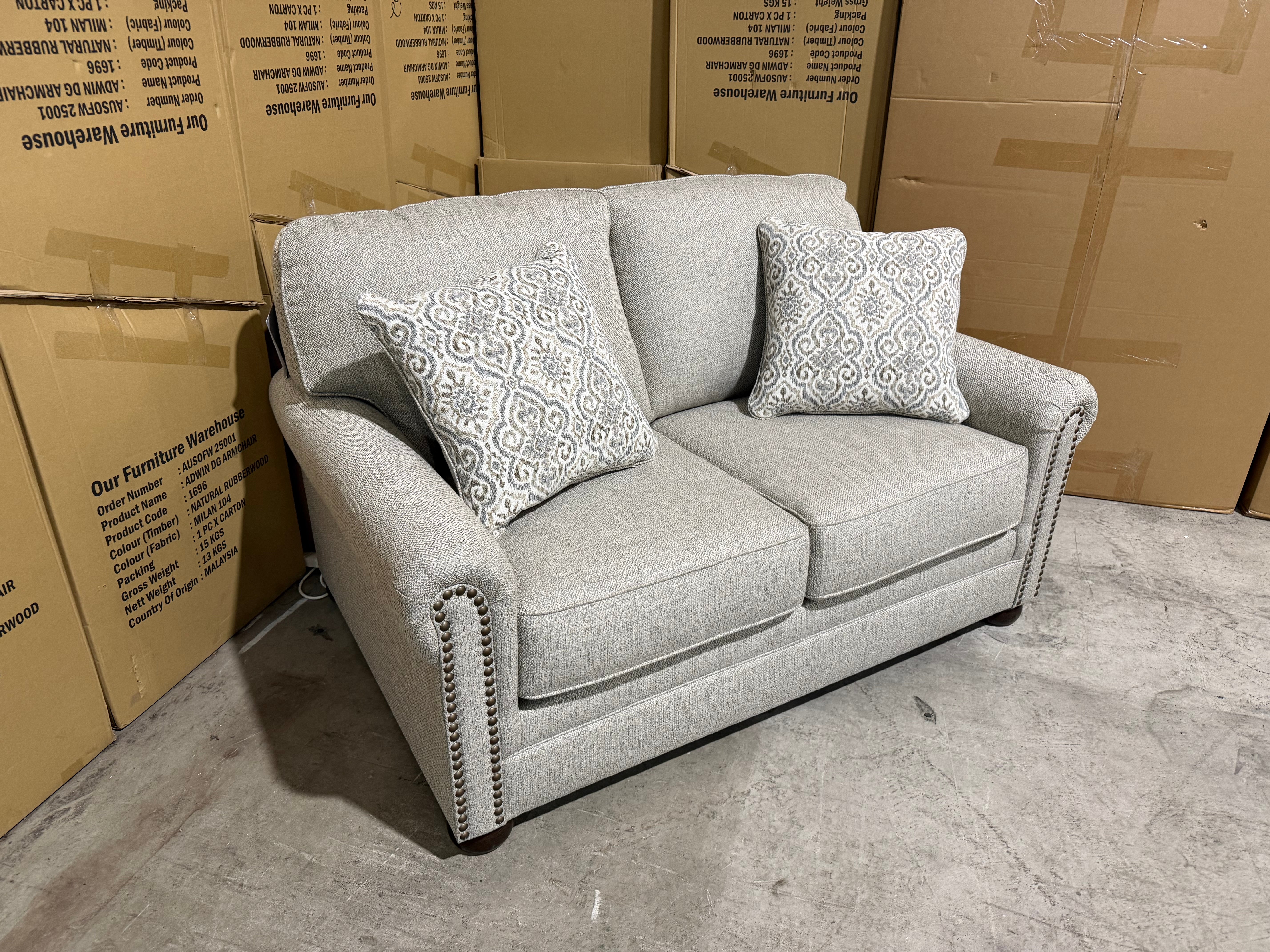 Regent 2 seater sofa inc scatter Cushions In Beige