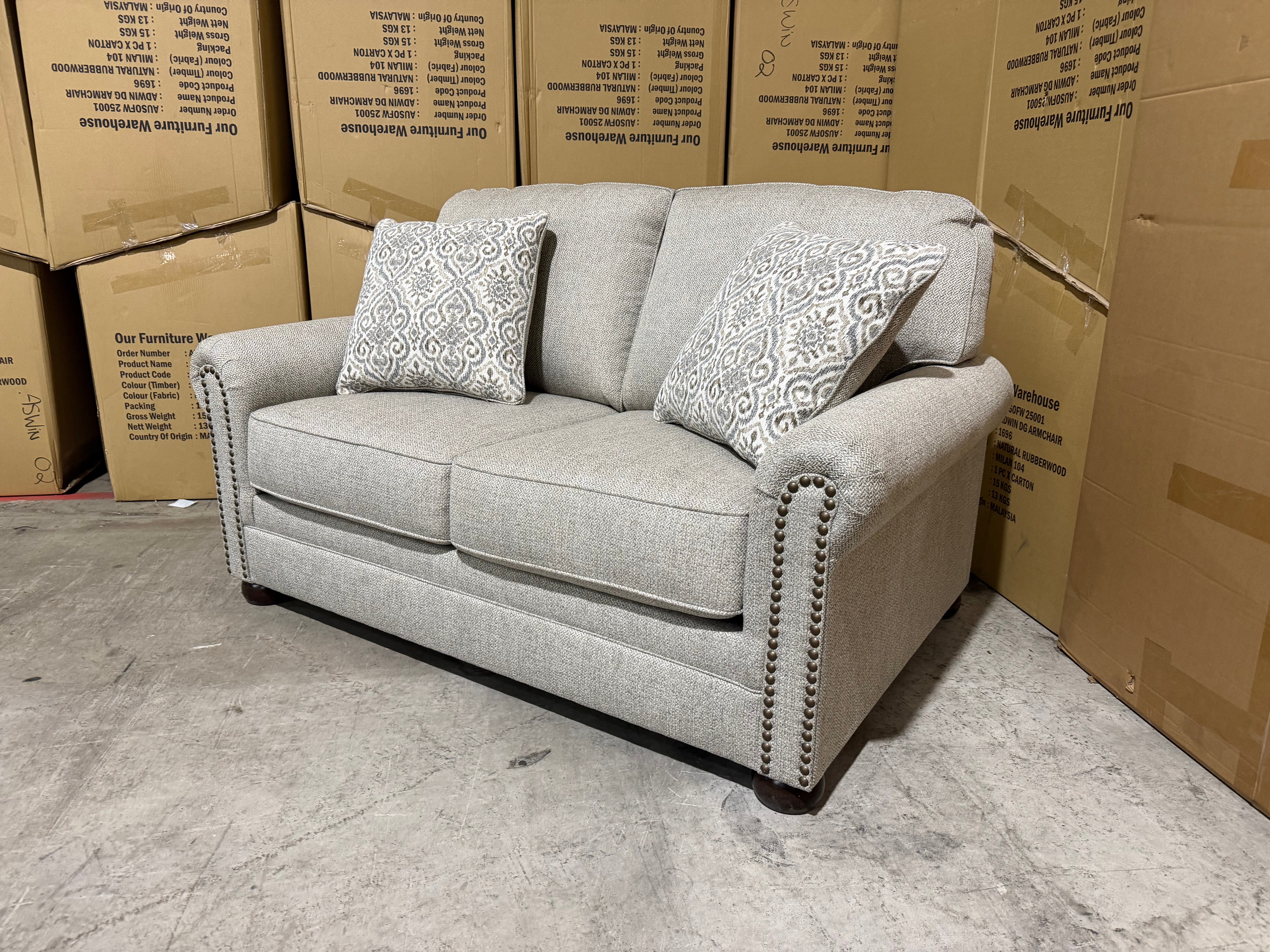 Regent 2 seater sofa inc scatter Cushions In Beige