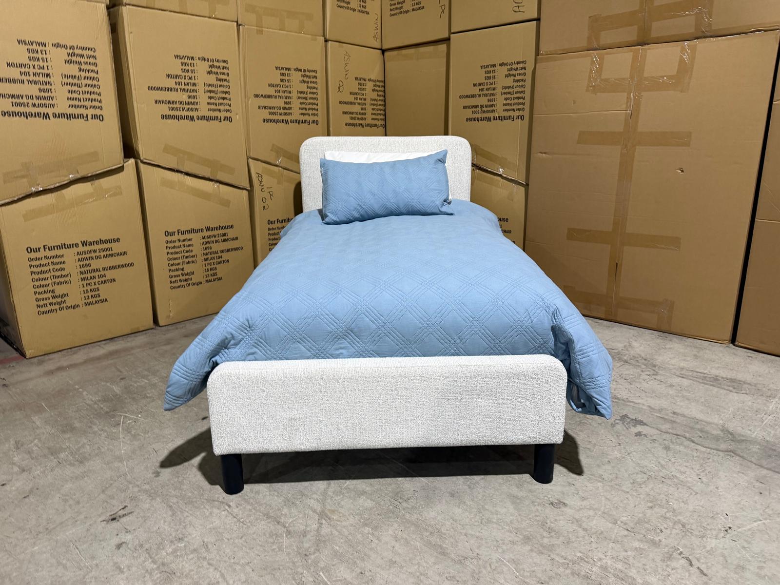 Jenkins Single Upholstered Bedroom Range in Present 111 Natural Colour