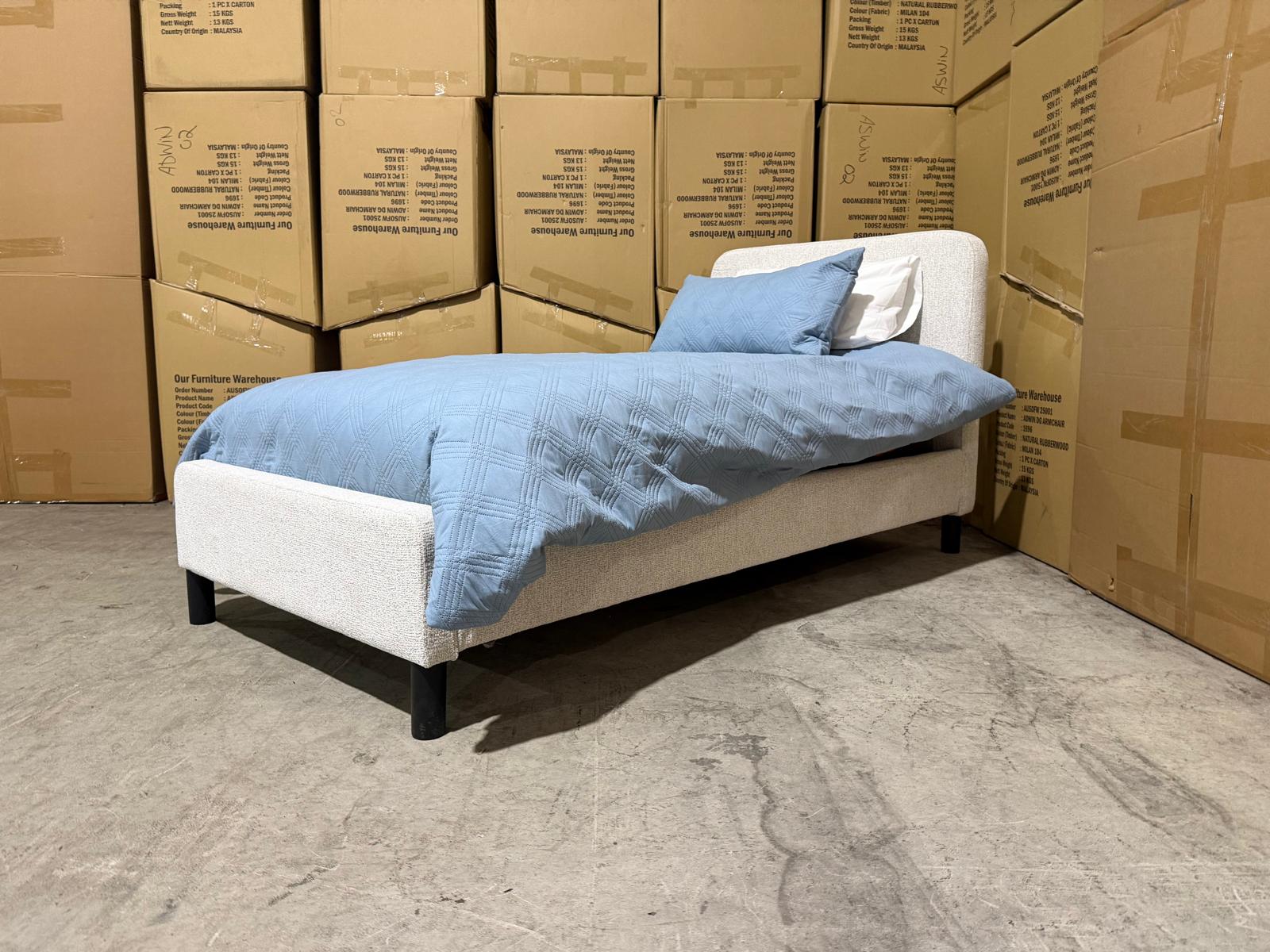 Jenkins Single Upholstered Bedroom Range in Present 111 Natural Colour