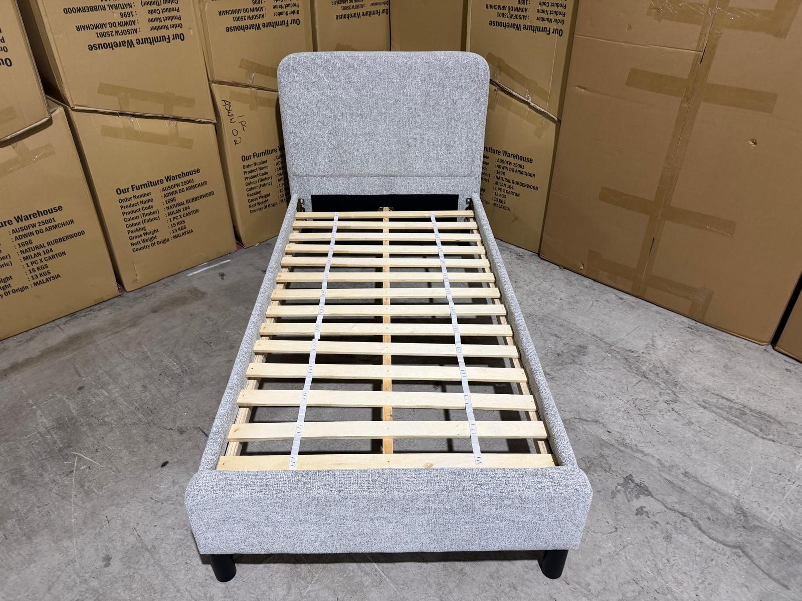 Jenkins Single Upholstered Bedroom Range in Present 111 Natural Colour