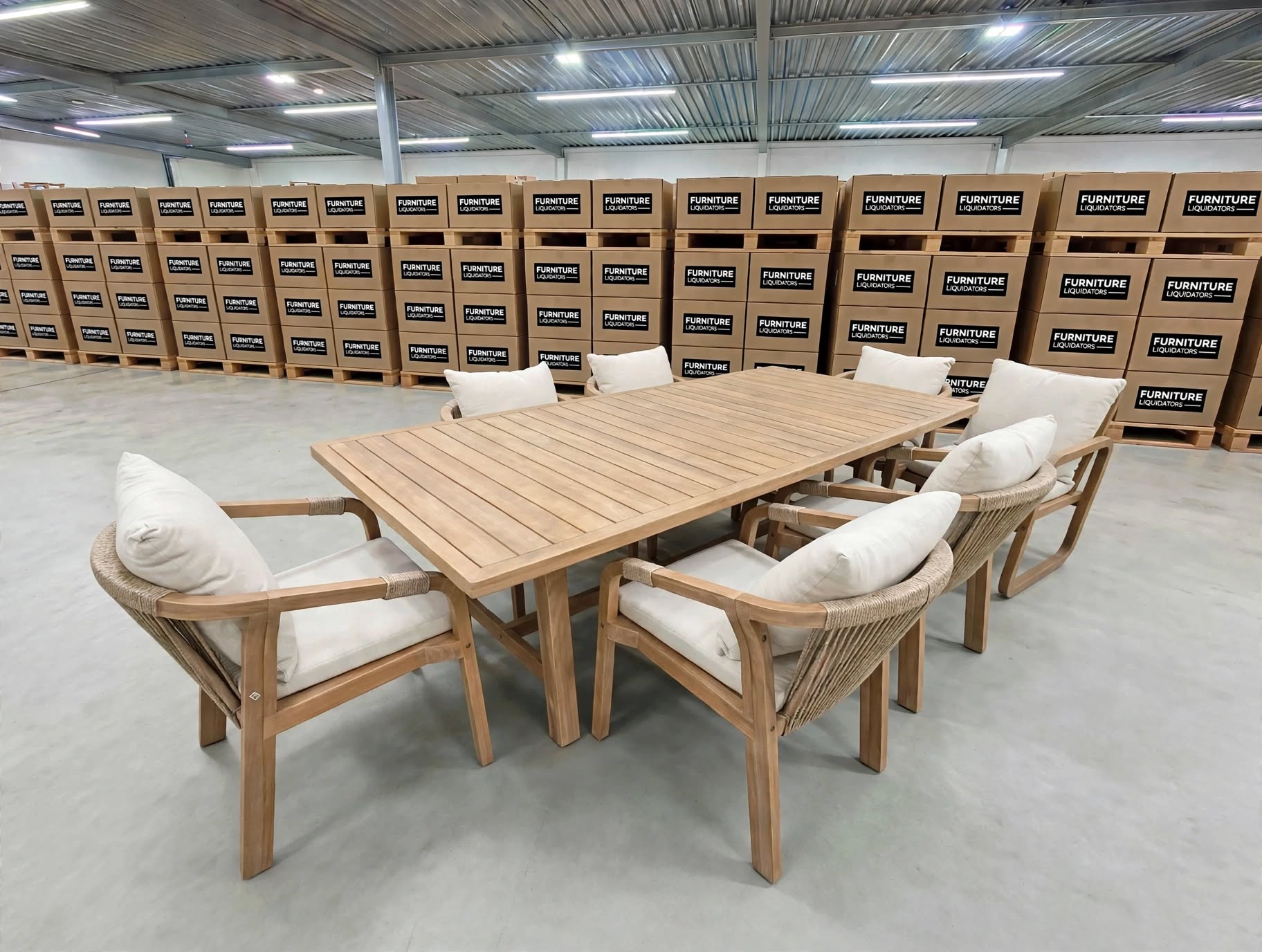 Replay 7pce Outdoor Setting 1700 x900 Table 6 X Chairs
