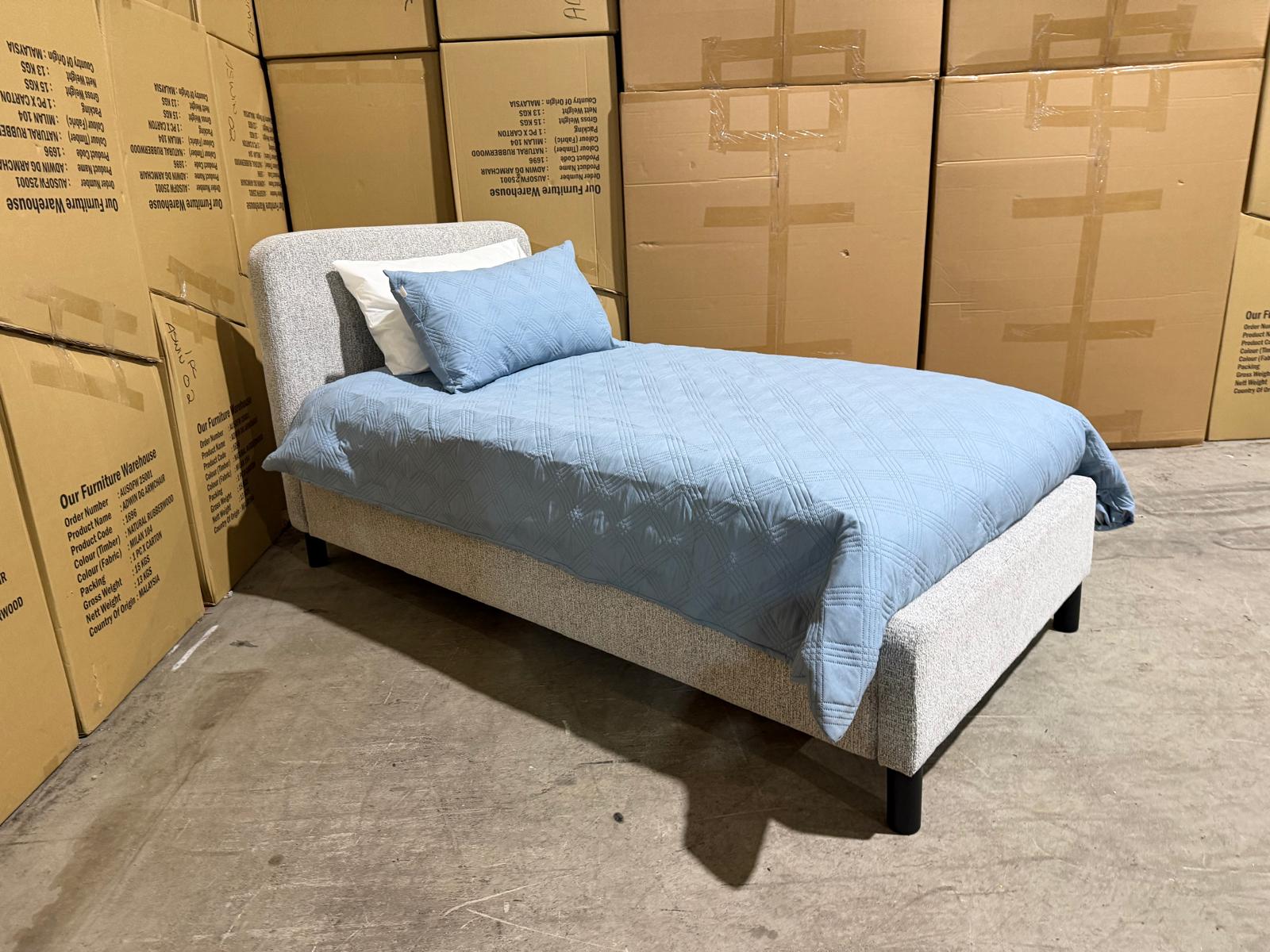 Jenkins Bedroom Range Single Upholstered Bed In Present 452 Mid Grey