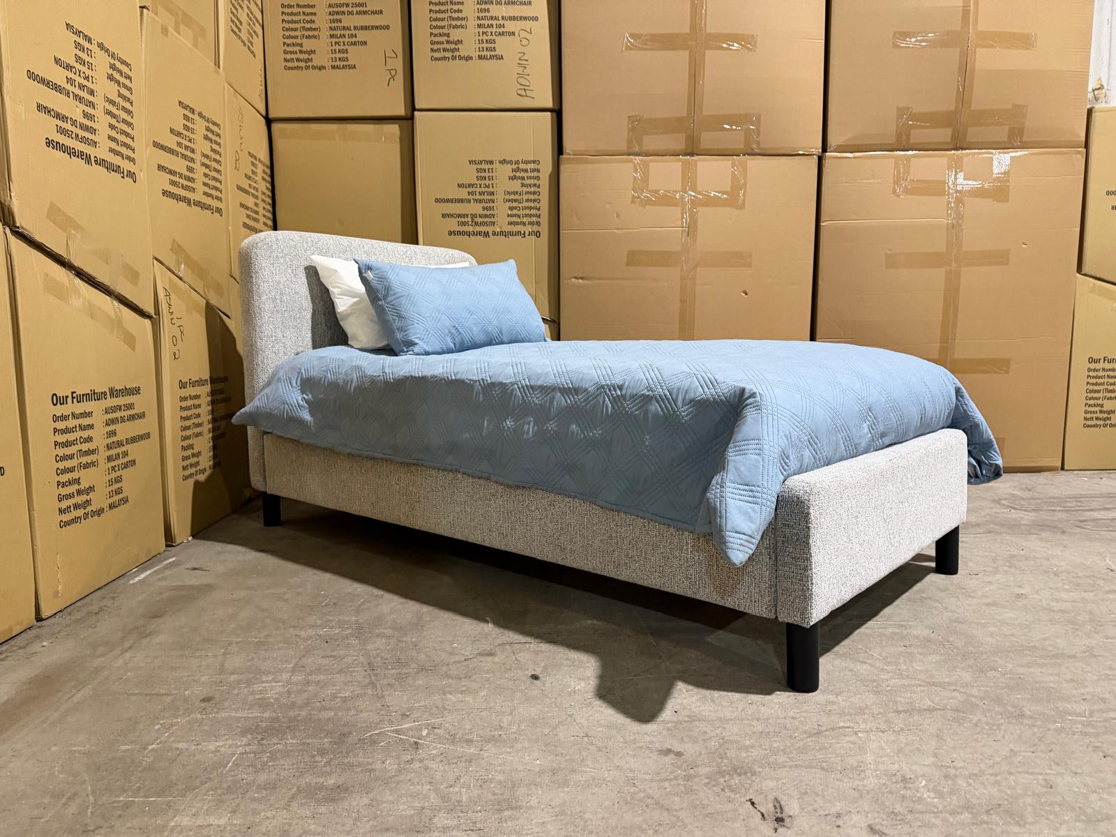 Jenkins Bedroom Range Single Upholstered Bed In Present 452 Mid Grey