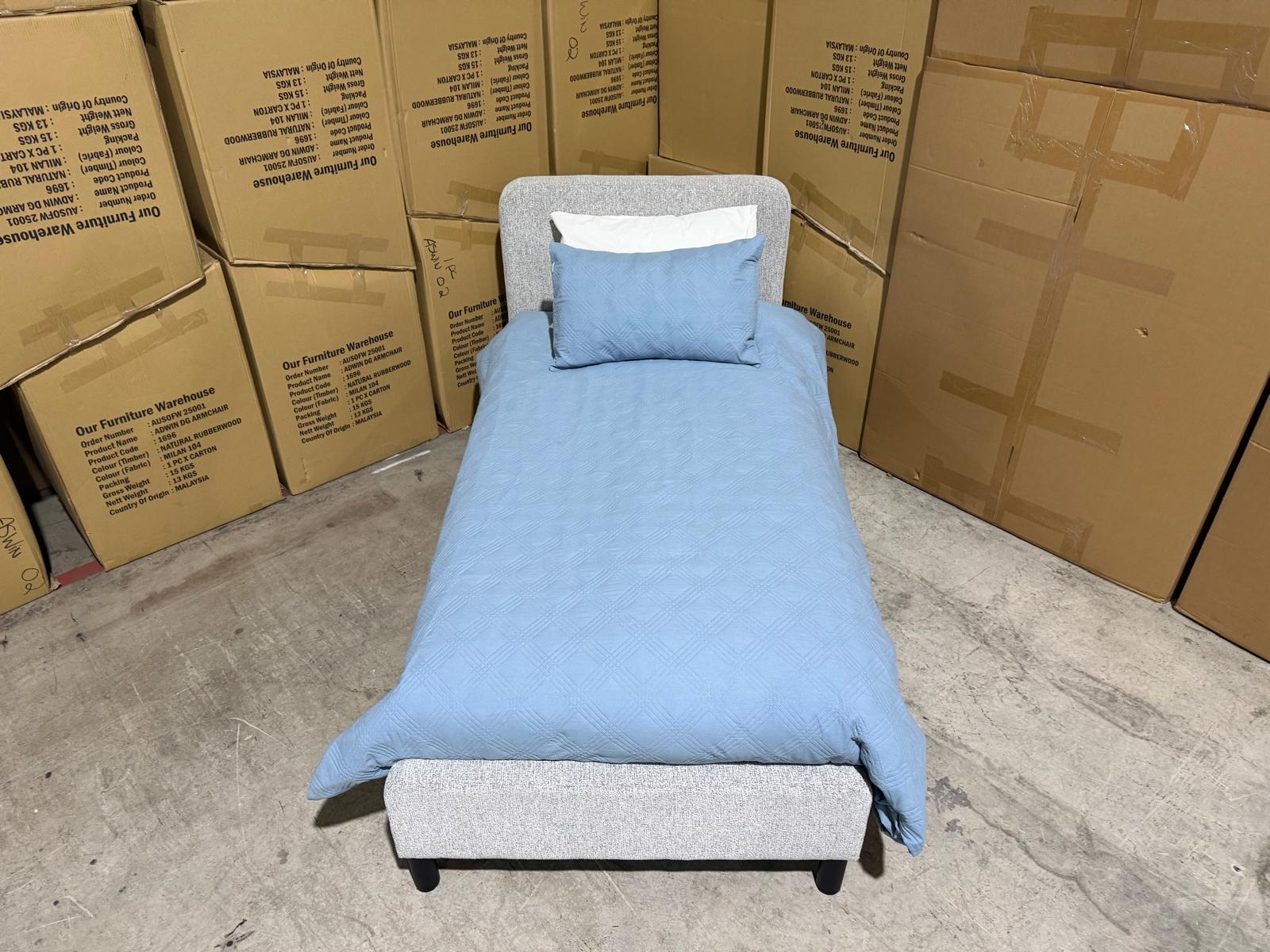 Jenkins Bedroom Range Single Upholstered Bed In Present 452 Mid Grey