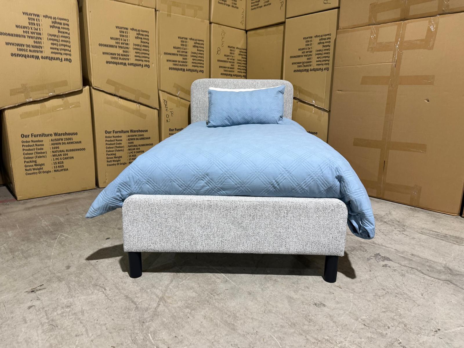 Jenkins Bedroom Range Single Upholstered Bed In Present 452 Mid Grey