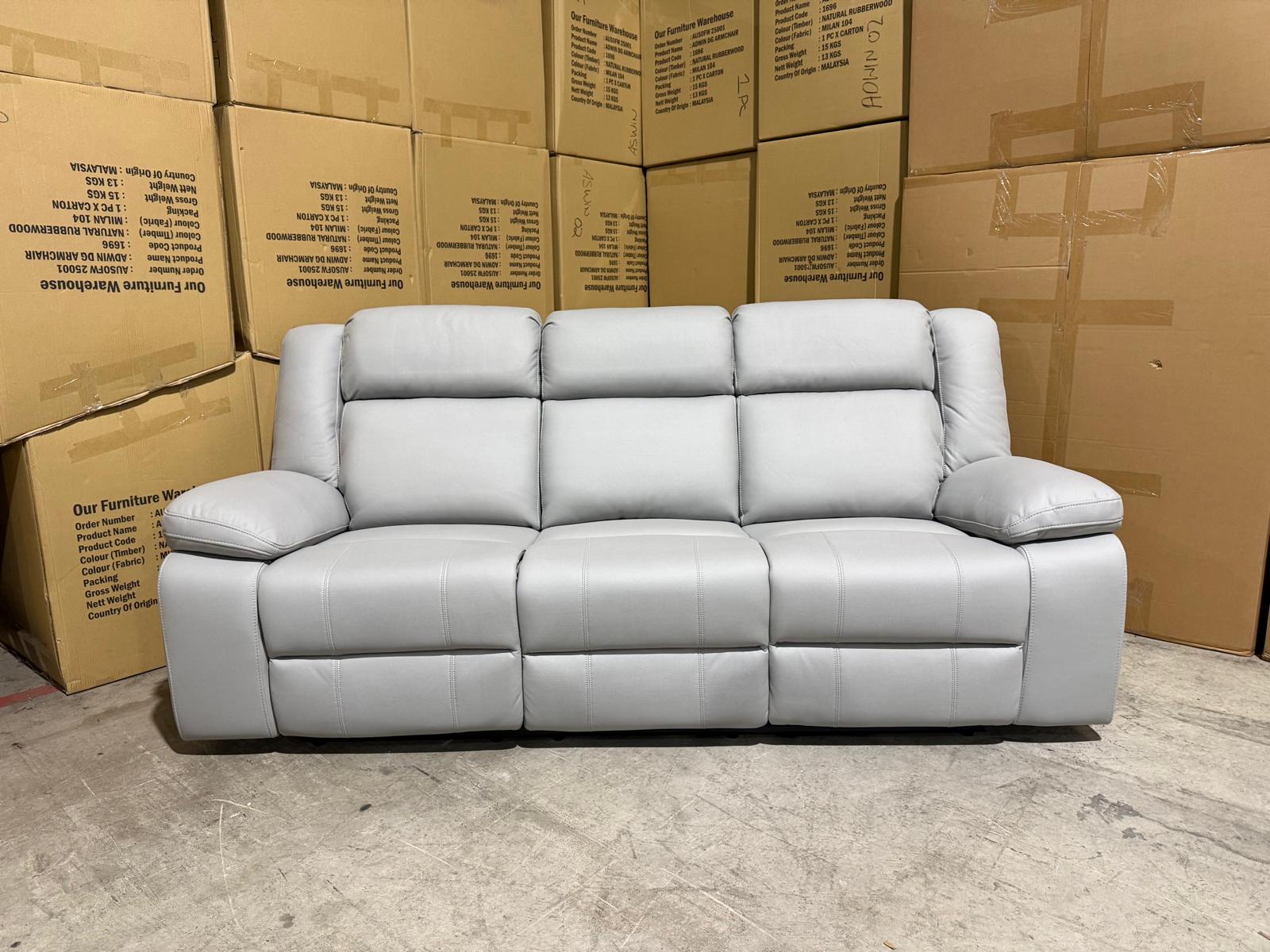 Kenso 3+2 Dual Recliners In Rhino Suede Fifty Shades